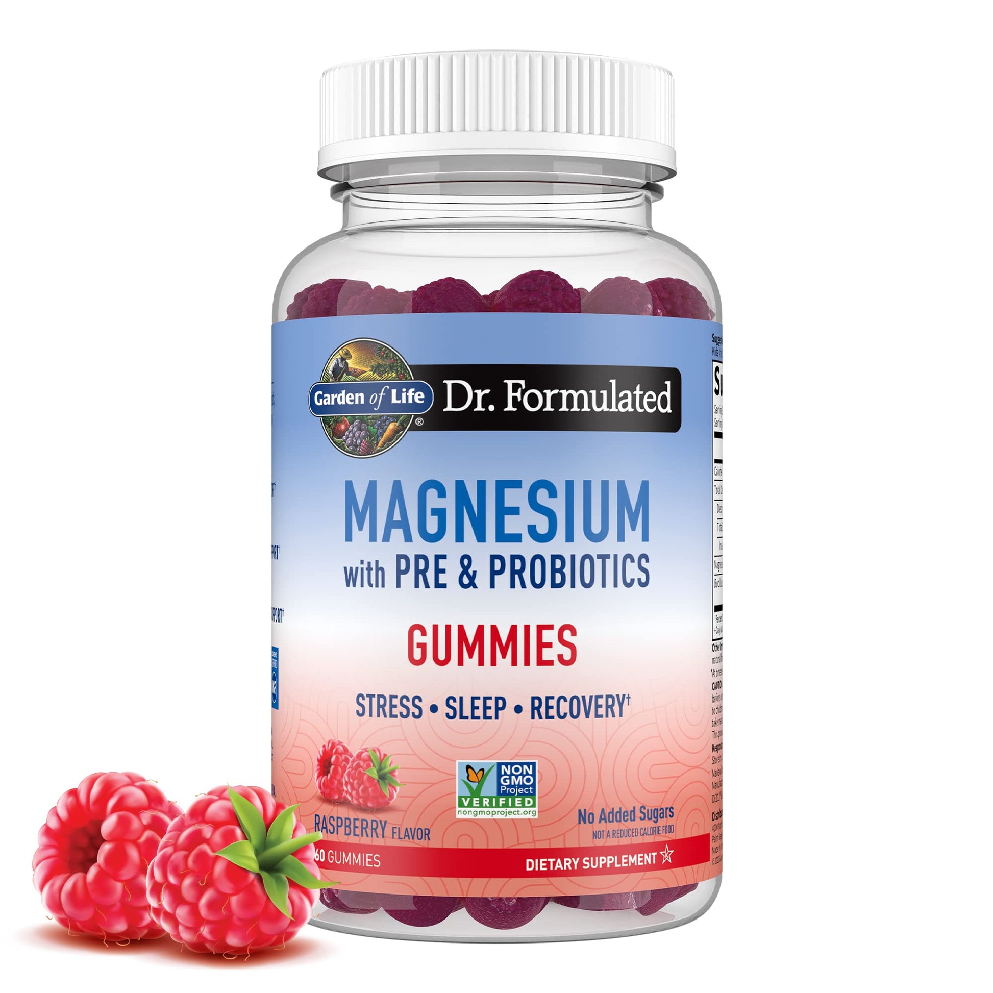 Garden of Life Magnesium Citrate Supplement Gummies with Prebiotics & Probiotics for Stress, Sleep & Recovery - Vegan, Gluten Free, Kosher, Non-GMO, No Added Sugars, Raspberry Flavor, 60 Count Garden of Life uk supplements