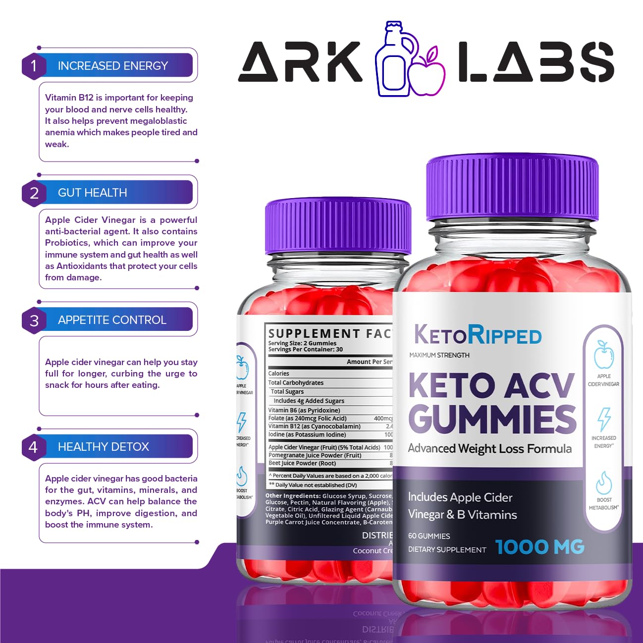 (5 Pack) Keto Ripped ACV Gummies, Keto Ripped ACV Gummies Advanced Weight Loss 1000MG Ark Labs uk supplements