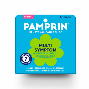 Pamprin Multi-Symptom Formula, with Acetaminophen, Menstrual Period Symptoms Relief including Cramps, Pain, Bloating, and Irritability 40 Caplets Pamprin uk supplements