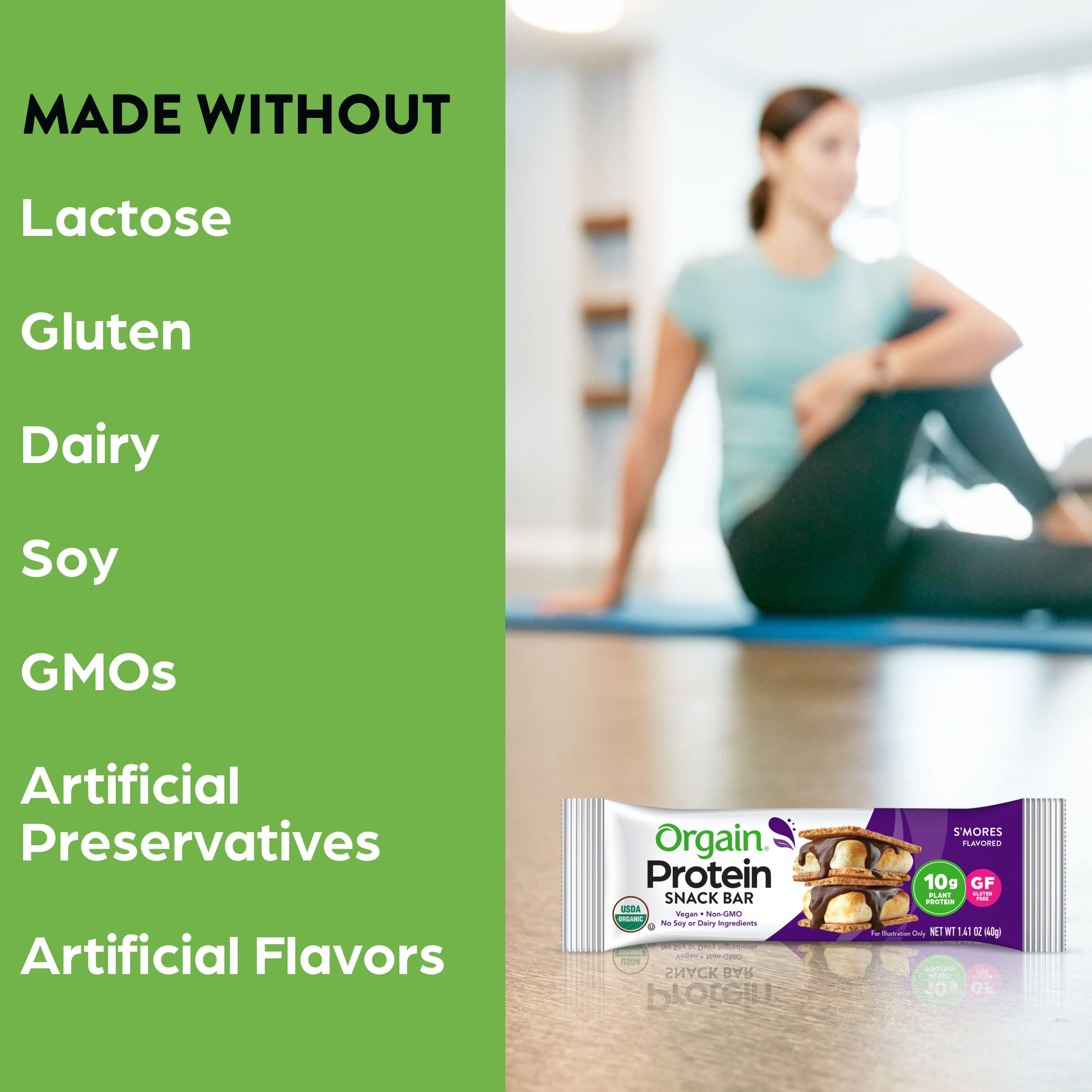 Orgain Organic Vegan Protein Bars, Smores - 10g Plant Based Protein, Gluten Free Snack Orgain uk supplements
