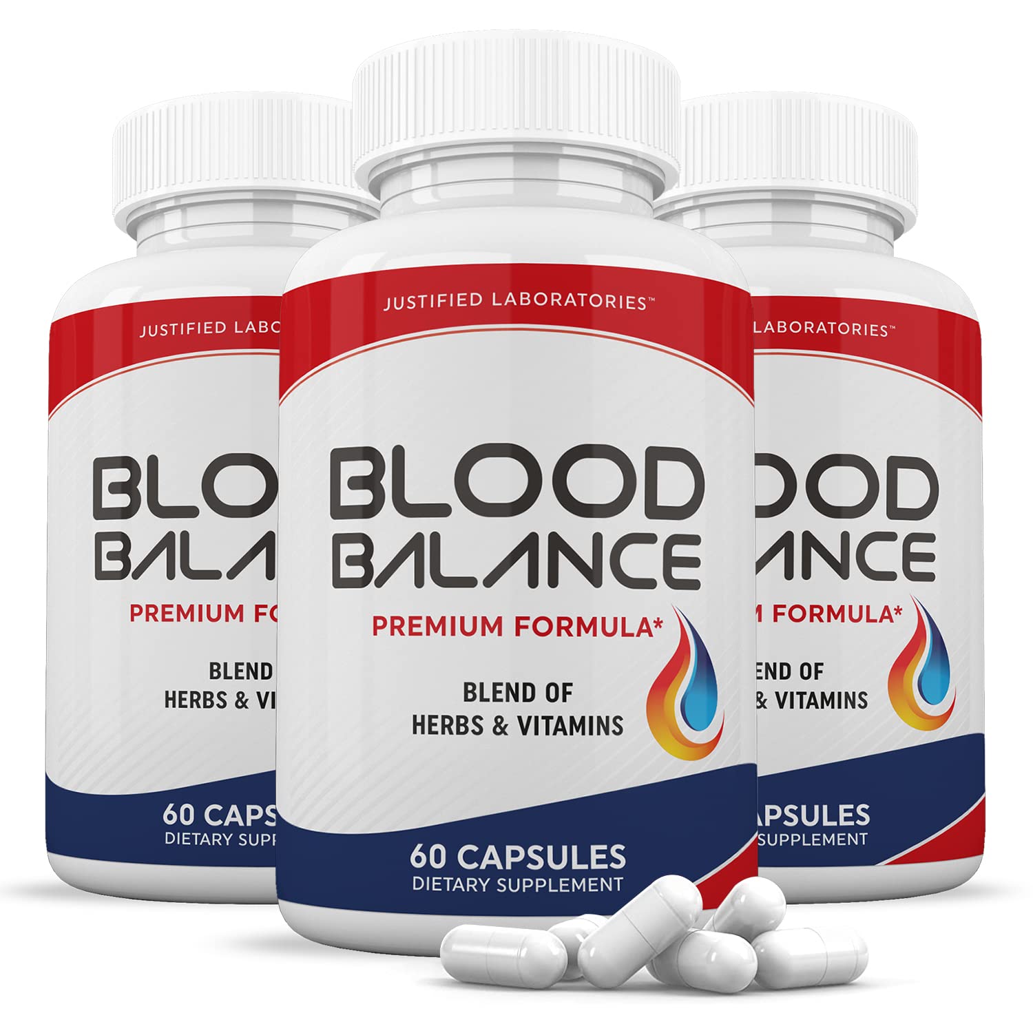 (3 Pack) Blood Balance Advanced Formula 620MG Supplement Pills 180 Capsules Justified Laboratories uk supplements