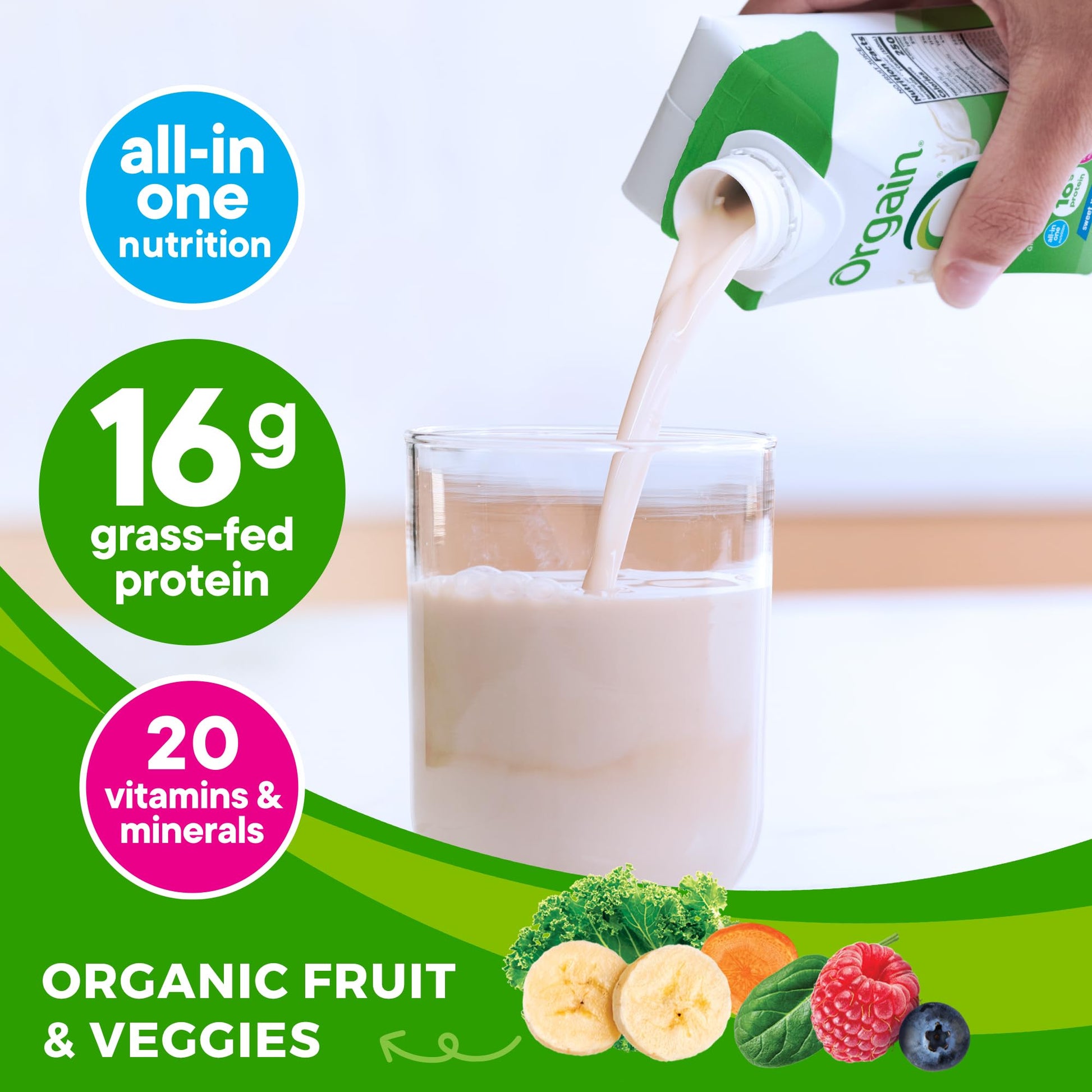 Orgain Organic Nutritional Protein Shake, Vanilla Bean - 16g Grass Fed Whey Protein Orgain uk supplements