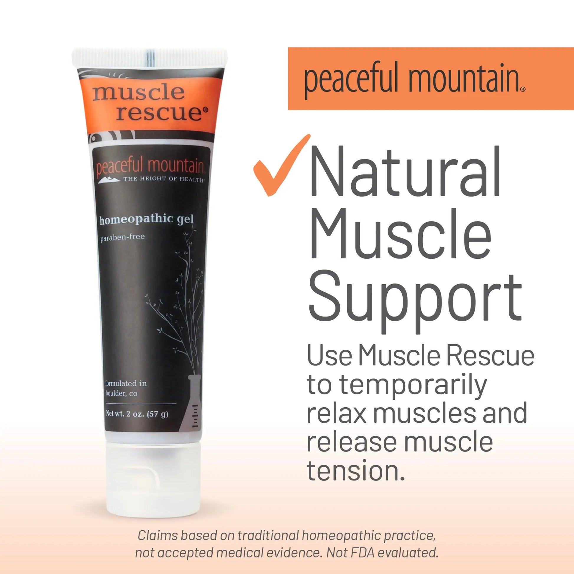 Peaceful Mountain Muscle Rescue Homeopathic Gel - for Muscle discomfort with Arnica and Comfrey - 2oz Peaceful Mountain uk supplements