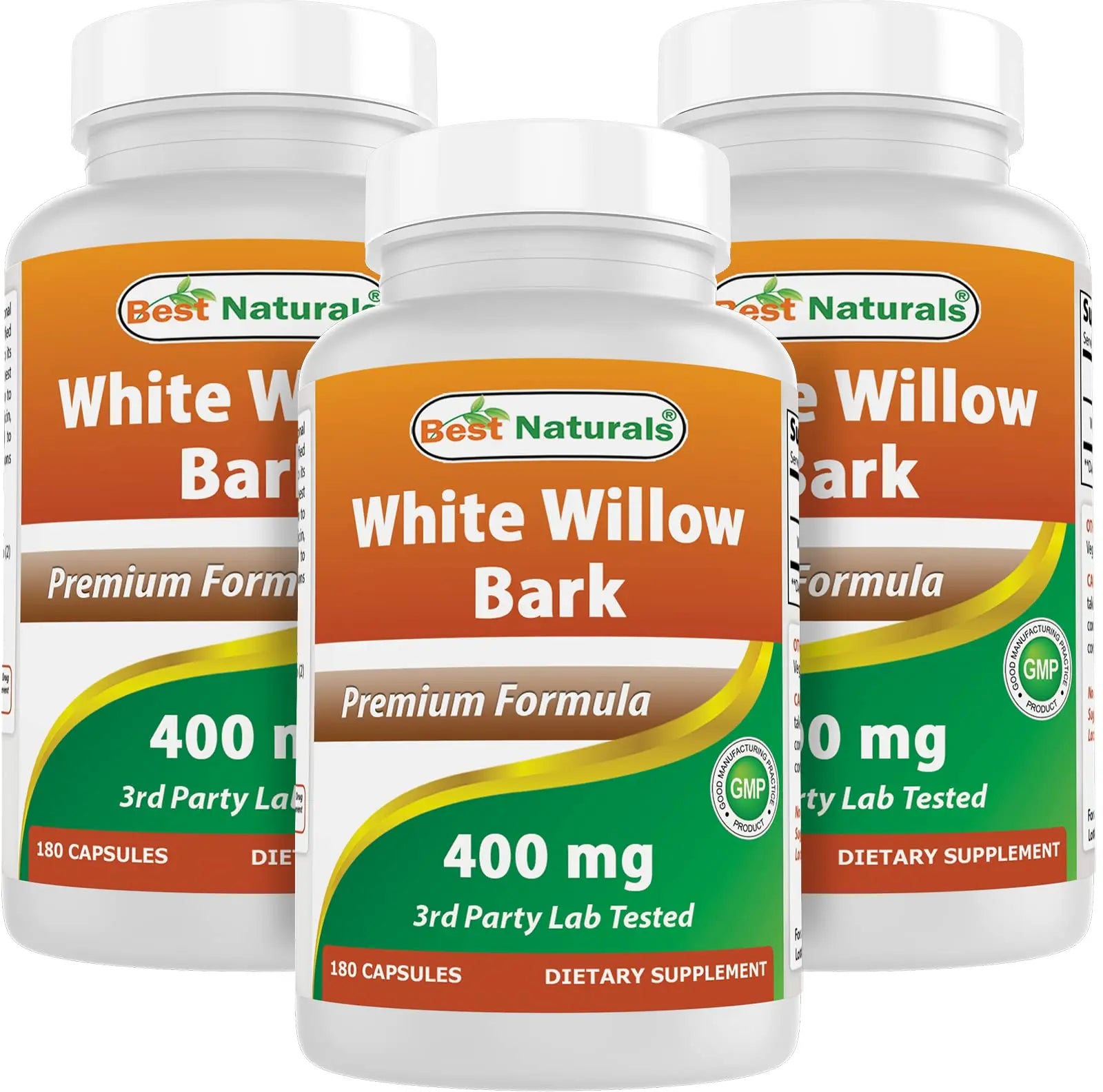 Best Naturals White Willow Bark 400 mg 180 Capsules (180 Count (Pack of 3)) Best Naturals uk supplements