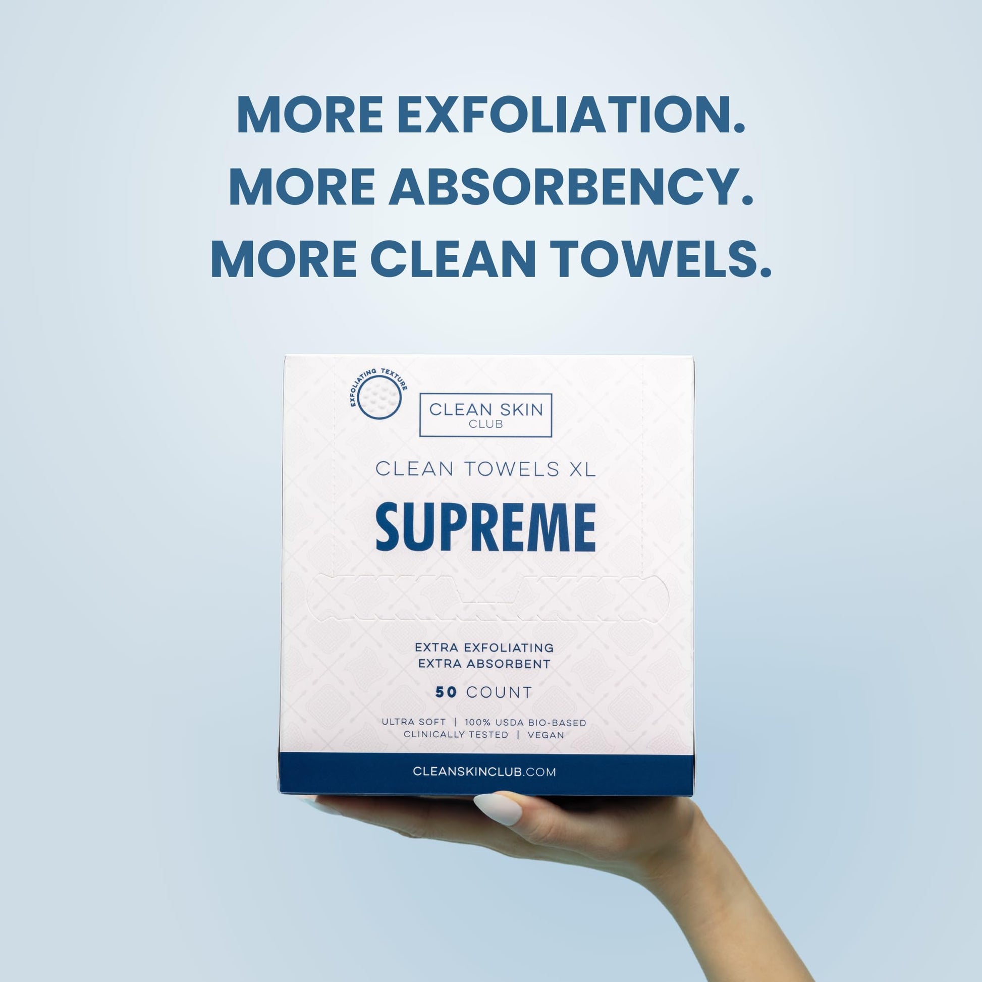 Clean Skin Club Clean Towels XL Supreme, 50 Count, Absorbent, Gentle CLEAN SKIN CLUB uk supplements