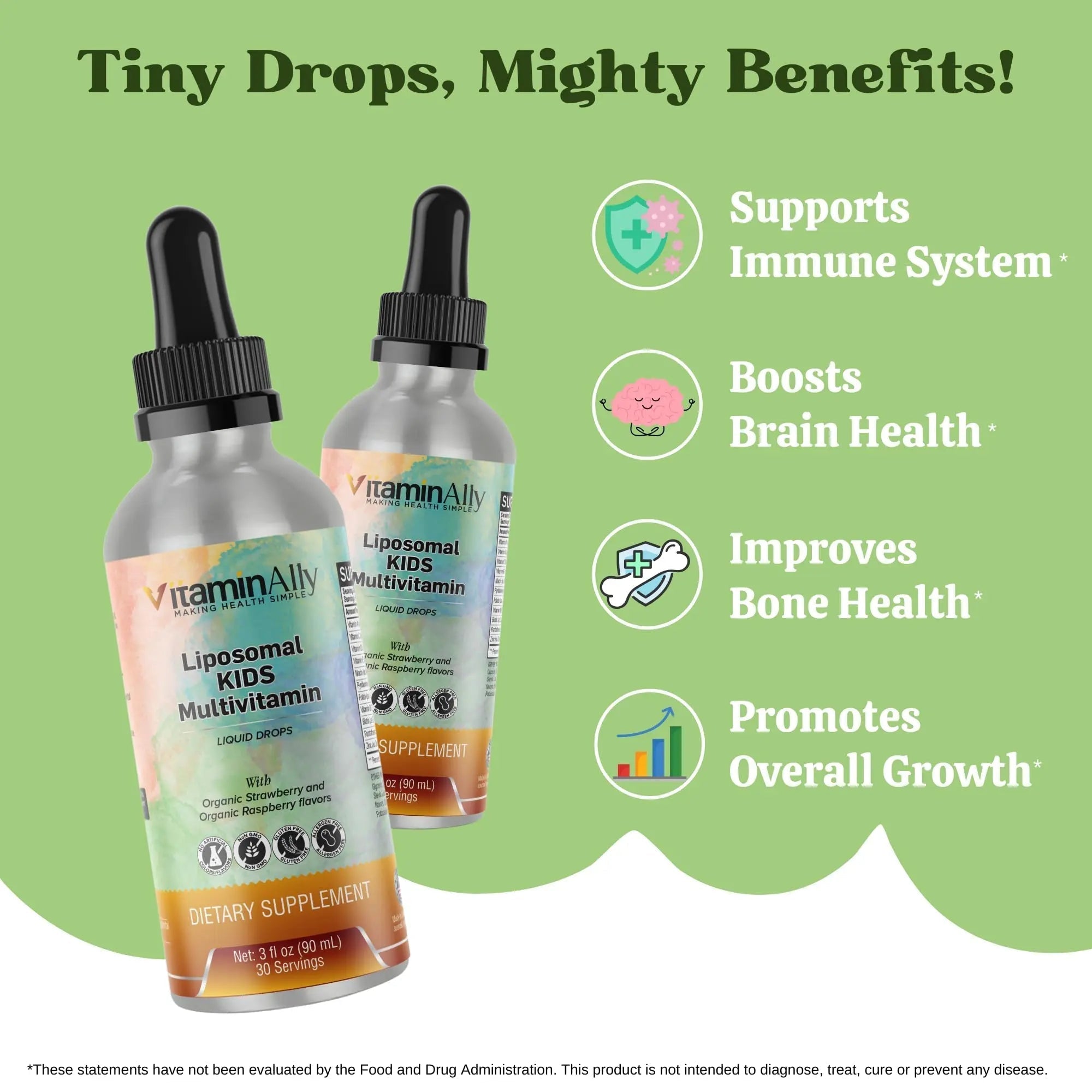 Vitaminally Liposomal Kids Liquid Multivitamin | Non-GMO | Clean | Sugar Free | Gluten Free | Organic Berry Flavors | Vitaminally uk supplements