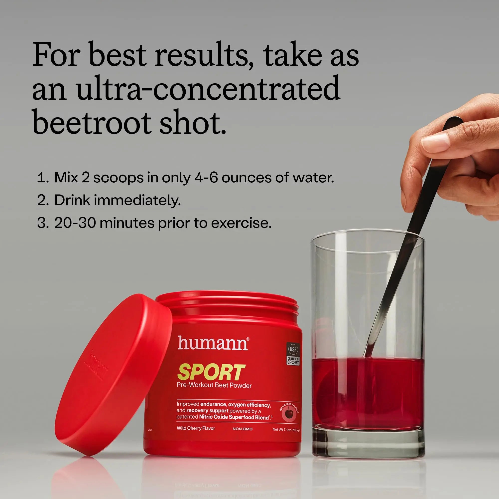 Humann SuperBeets Sport Endurance Pre Workout Powder, Nitric Oxide Supplement, NSF Certified, Stimulant & Caffeine Free, Made with Beet Root, Humann uk supplements