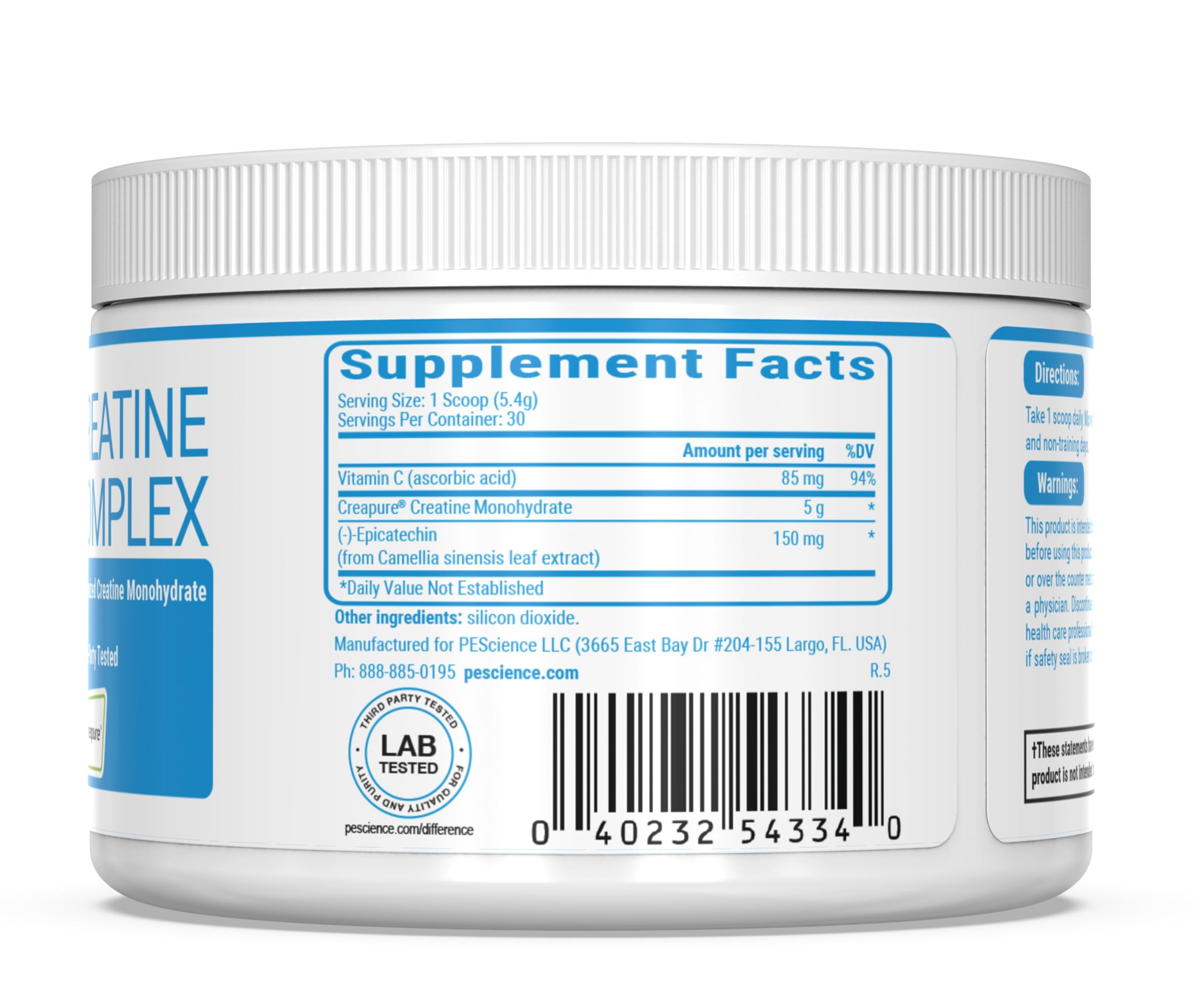 PEScience TruCreatine+ Creatine Monohydrate Powder Plus Epicatechin, Micronized Creapure Creatine for Women & Men, Supports Muscle Growth, Strength & Recovery, Cognition, 30 Servings, Unflavored PEScience uk supplements