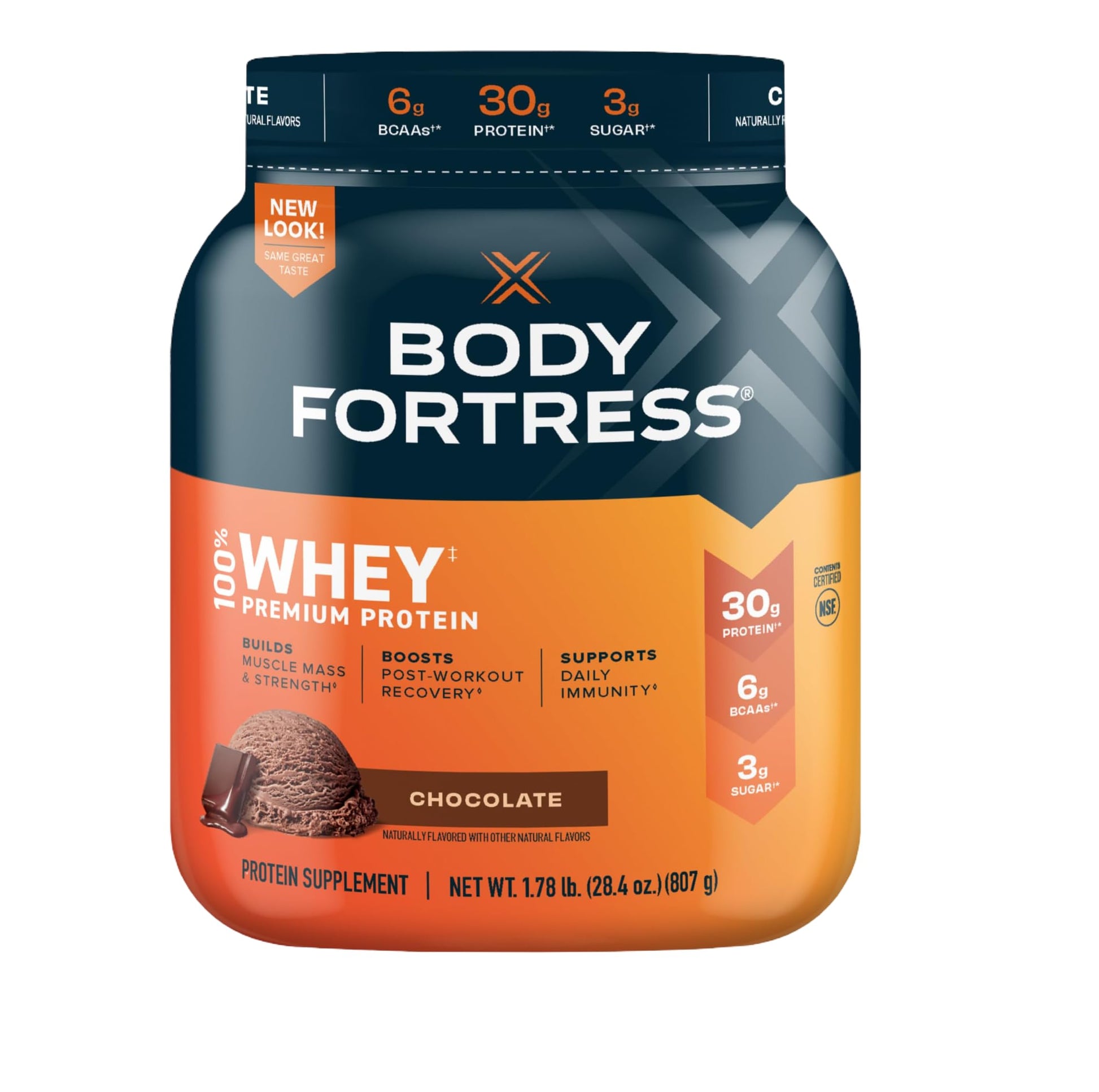 Body Fortress 100% Whey, Premium Protein Powder, Chocolate, 1.78lbs, Packaging May Body Fortress uk supplements