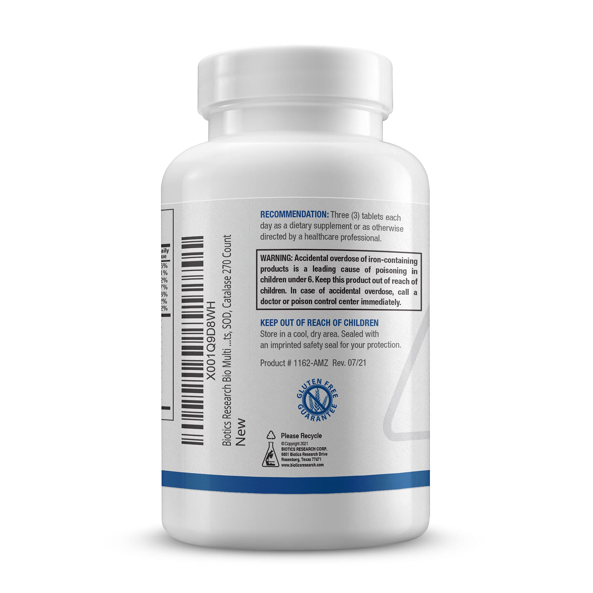 BIOTICS RESEARCH Bio-Multi Plus - Robust Foundational Multivitamin/Mineral Formula, Contains Plant-Based Trace Minerals 270 Tablets BIOTICS RESEARCH uk supplements