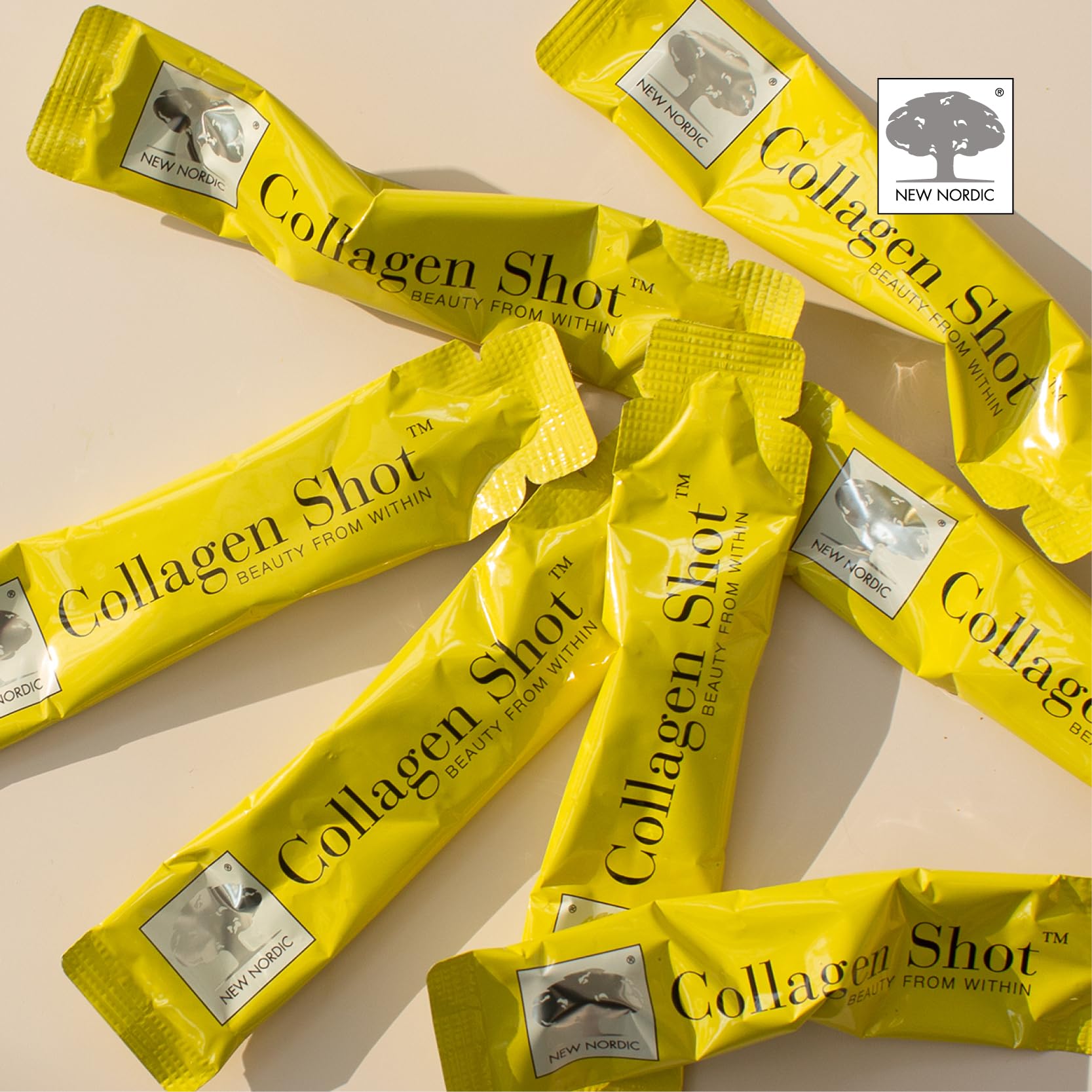 New Nordic Collagen Shot High-Absorbency Premium Liquid Daily Sachets - 15x Hydrolysed Shots - Freshwater Marine Collagen New Nordic Ltd uk supplements