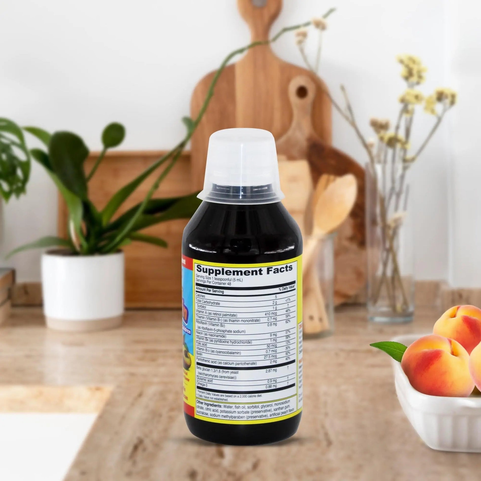 GirafKids Multivitamin Syrup + Liquid Vitamin C Bundle for Kids Ages 4+ | Omega-3, Beta Glucan, Folic Acid & Antioxidant Support | Peach & Orange Flavors PHARMADEL uk supplements