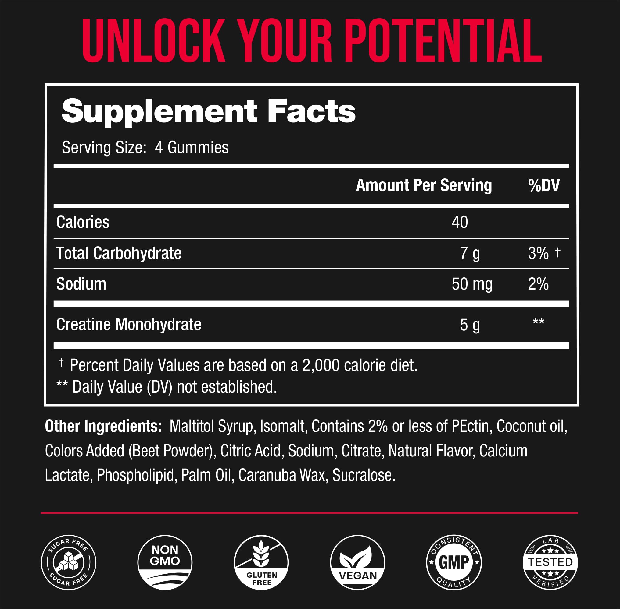 NutraChamps 120 Creatine Gummies for Men & Women - 5g Sugar Free Chewable Creatine Monohydrate Gummies - Supports Protein Synthesis, Muscle Recovery & Workout Performance NutraChamps uk supplements
