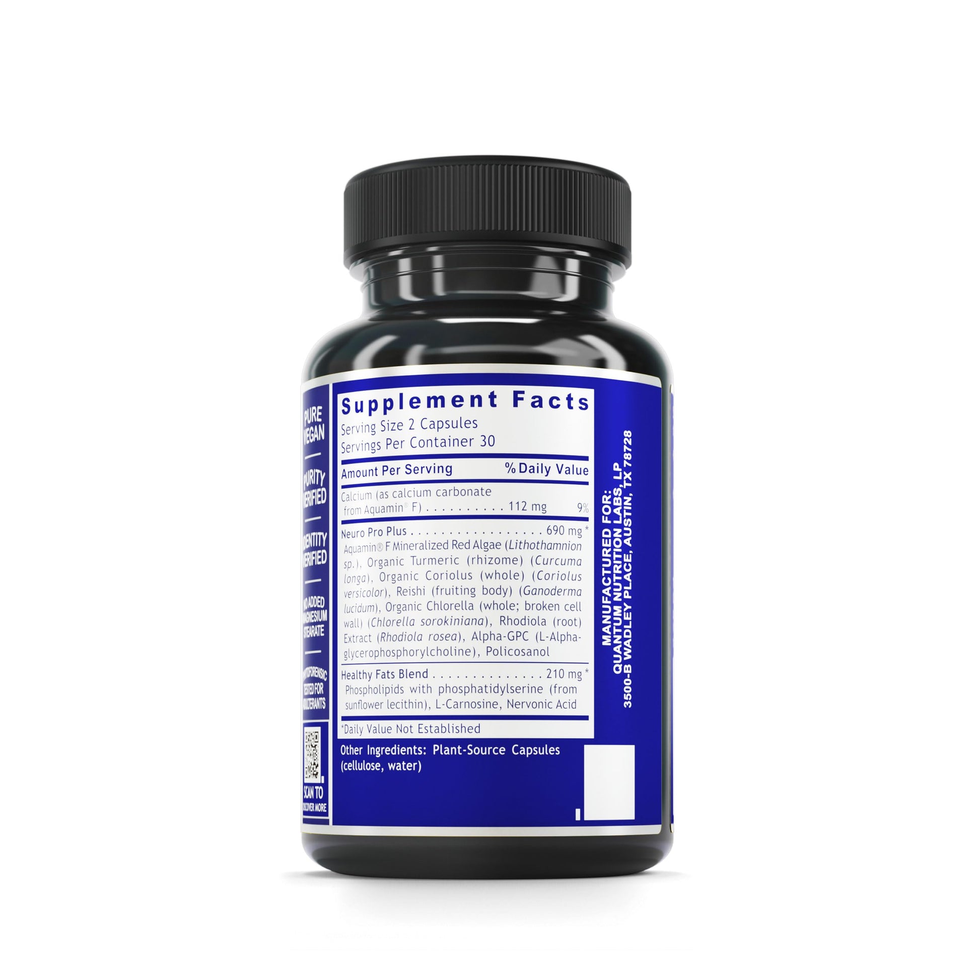 Quantum Nutrition Labs Nerve Support - Nerve Health Supplements, Brain Supplements, Nootropic with Rhodiola Rosea, Brain & Nerve Health - 60 Vegetarian Capsules Quantum Nutrition uk supplements