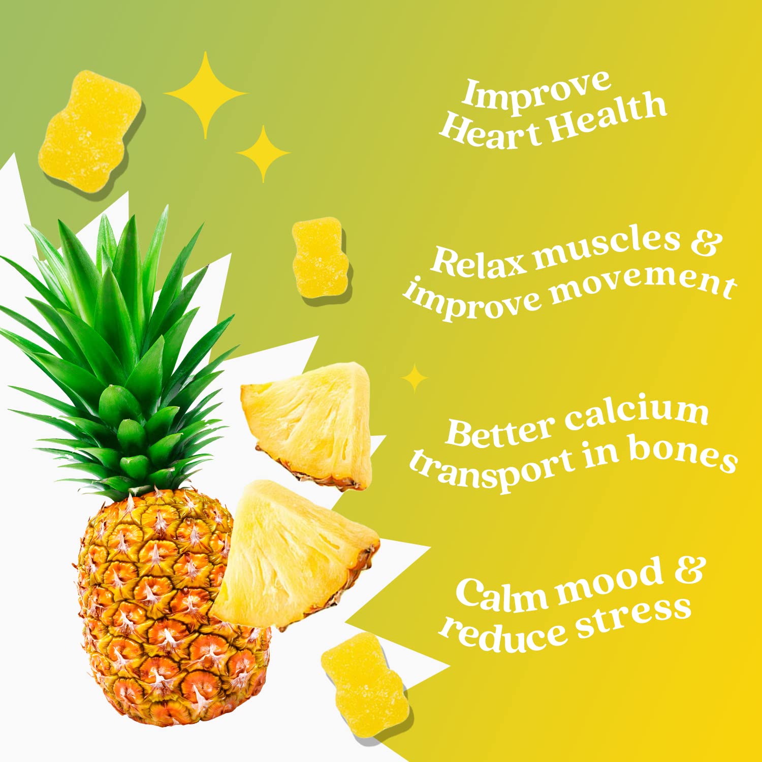 BeLive Magnesium Gummies 200mg - 60 Ct | Magnesium Glycinate Supplements for Relaxation, Stress Relief, and Sleep for Adults & Kids - Tasty and Tangy Pineapple Flavor BeLive uk supplements
