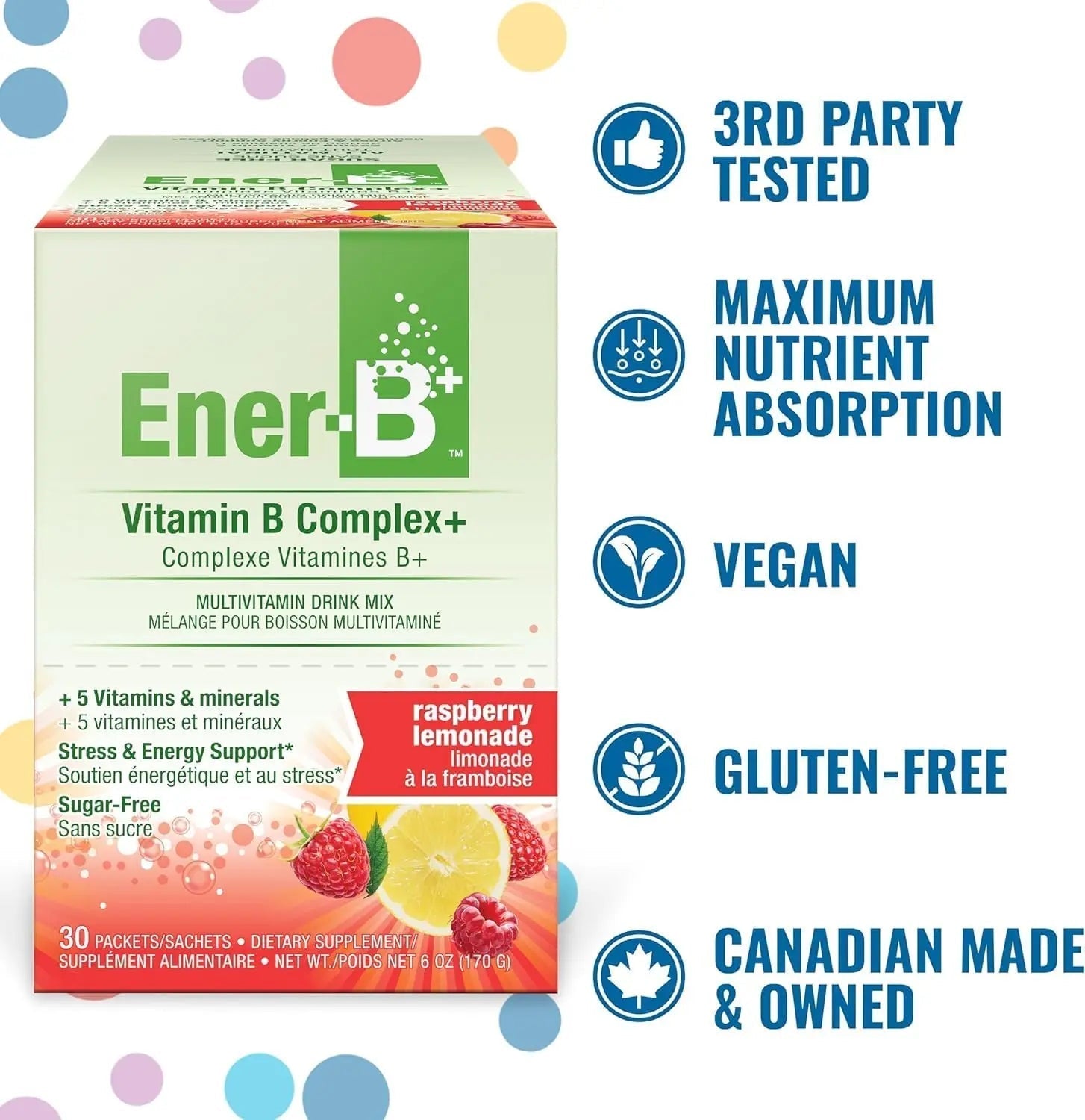 Ener-B+ Sugar Free Multivitamin Drink Mix - Vitamin Packets for Water, Electrolytes Powder No Sugar, Hydration Boost Packets, Zero Sugar Ener-Life uk supplements