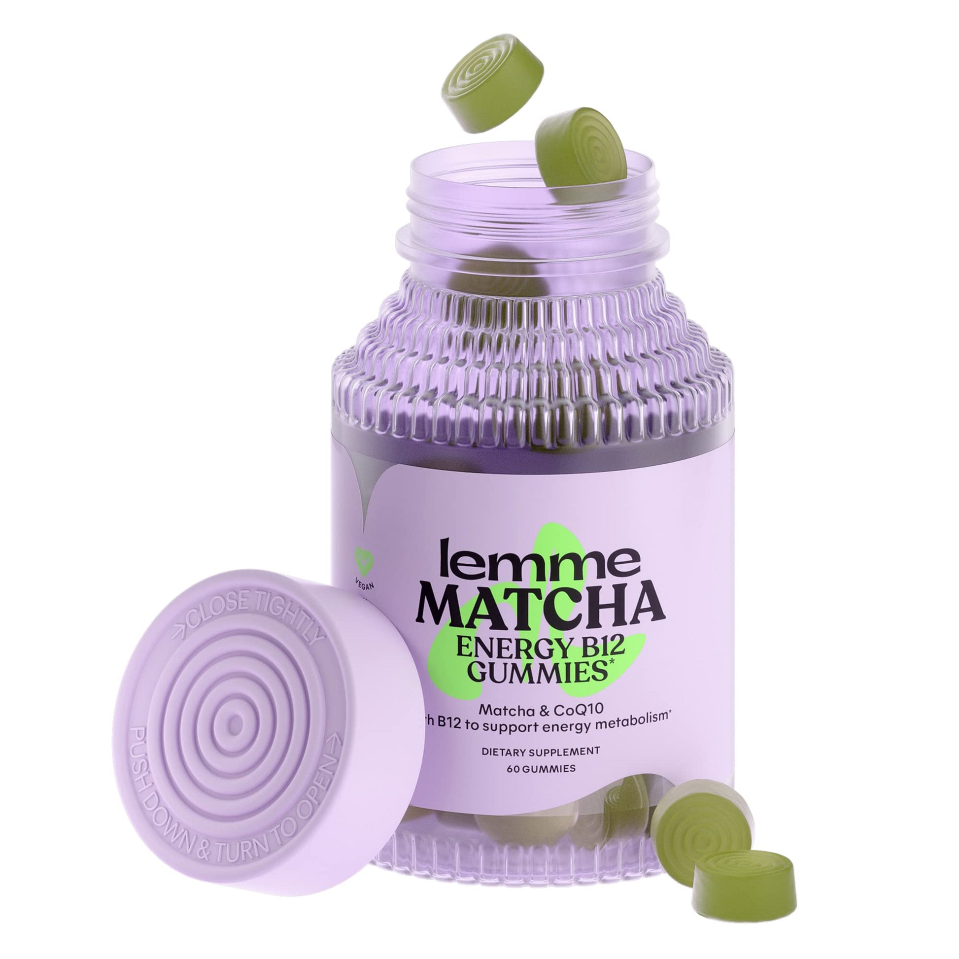 Lemme Matcha Superfood Energy Gummies with Organic Matcha Green Tea, Vitamin B12 Lemme uk supplements