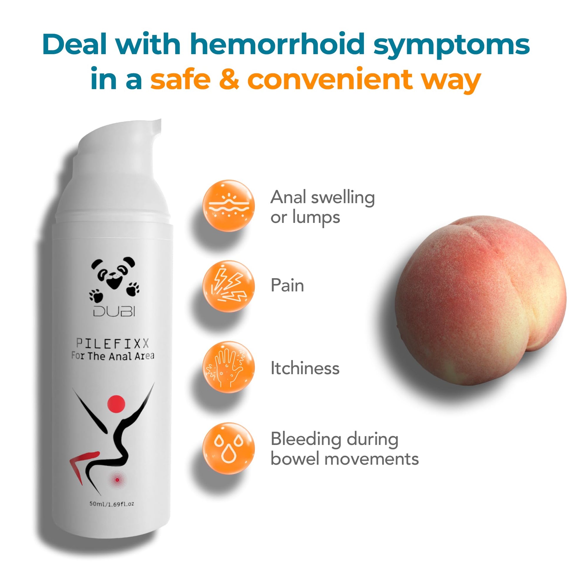 DUBI Pilefixx Hemorrhoid Treatment - Hemorrhoid Cream - Hemorrhoid & Fissure Ointment for Burning, Itching, Swelling - Hemorrhoid Symptom Treatment with Aloe - 50 Gram DUBI uk supplements