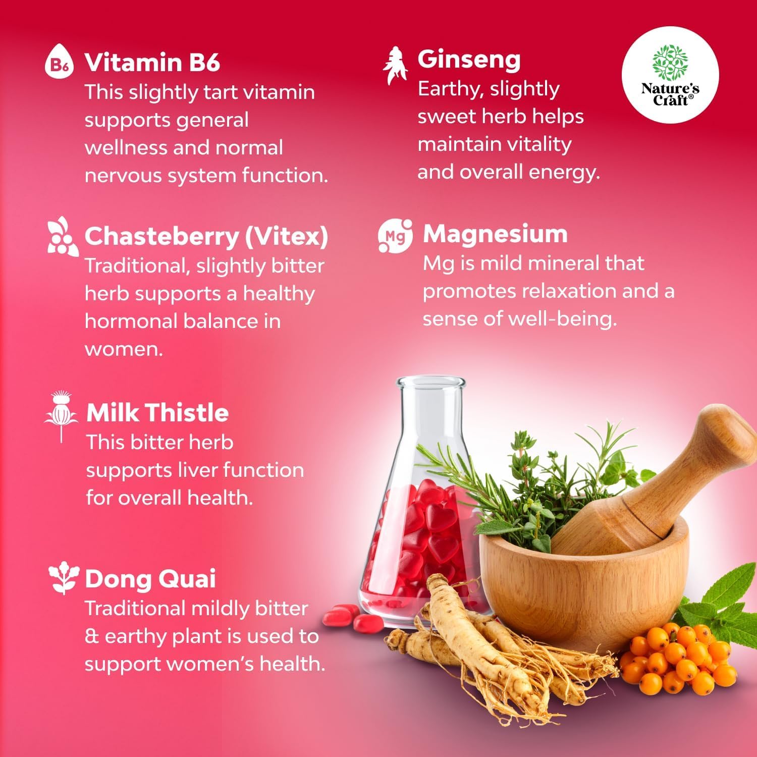 Hormone Balance for Women Gummies of All Ages - PMS Support Supplement for Women to Regulate Menstrual Cycle & Hormonal Balance Menopause & Mood Swings with Vitamin B6 & Dong Quai - 60 Chews - 3 pack Natures Craft uk supplements