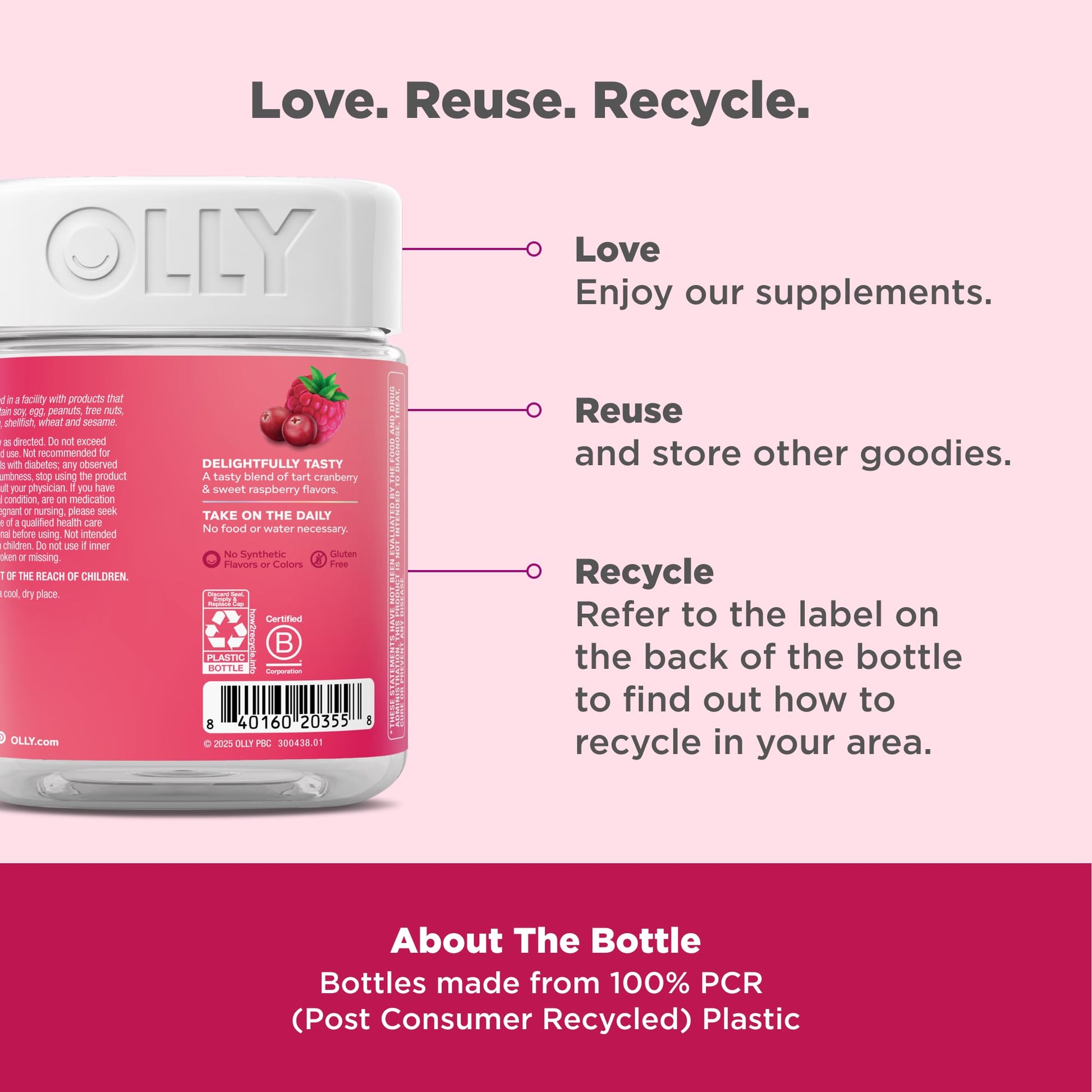 OLLY Period Hero Gummies, PMS Support Supplement,* Chasteberry, Vitamin B6, Calcium, Cran-Raspberry Flavor, 30 Day Supply - 60 Count OLLY uk supplements