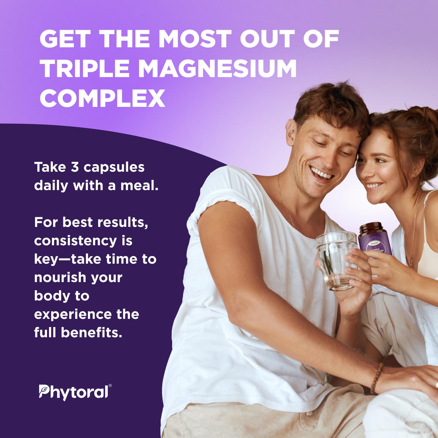 Highly Potent Magnesium Complex Capsules - Triple Magnesium Blend with Taurate Glycinate and Malate - 400mg Supplement Supports Relaxation & Overall Wellness Non-GMO Vegan - 90 Count Phytoral uk supplements