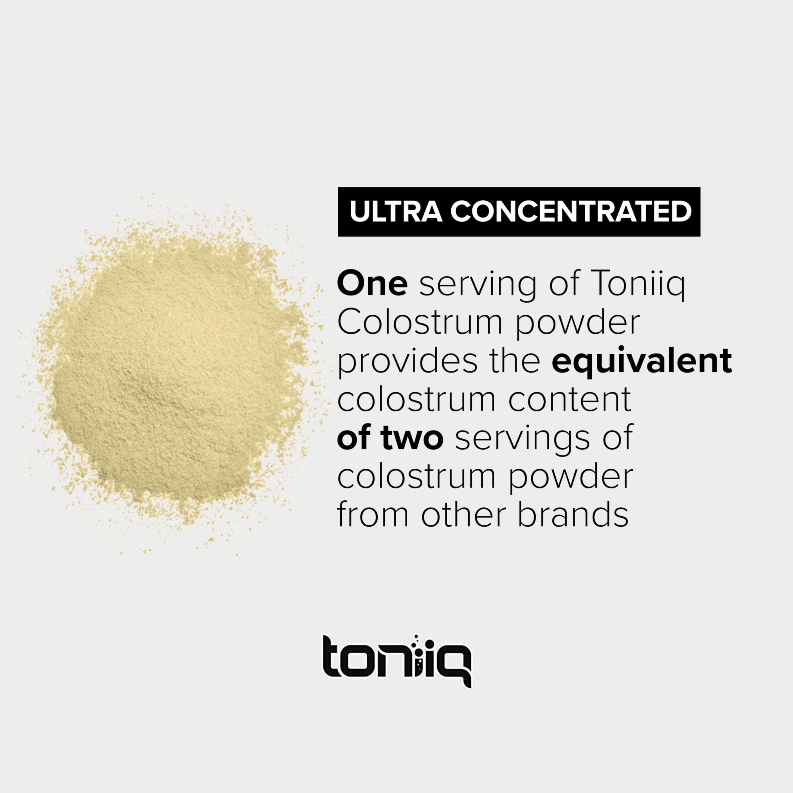 Ultra High Strength Bovine Colostrum Powder - 50% IgG - 2,000mg per Serving - Third Party Tested for Potency - Supports Immune, Gut, and Skin Health - 30 Servings -Premium Bovine Colostrum Supplement Toniiq uk supplements