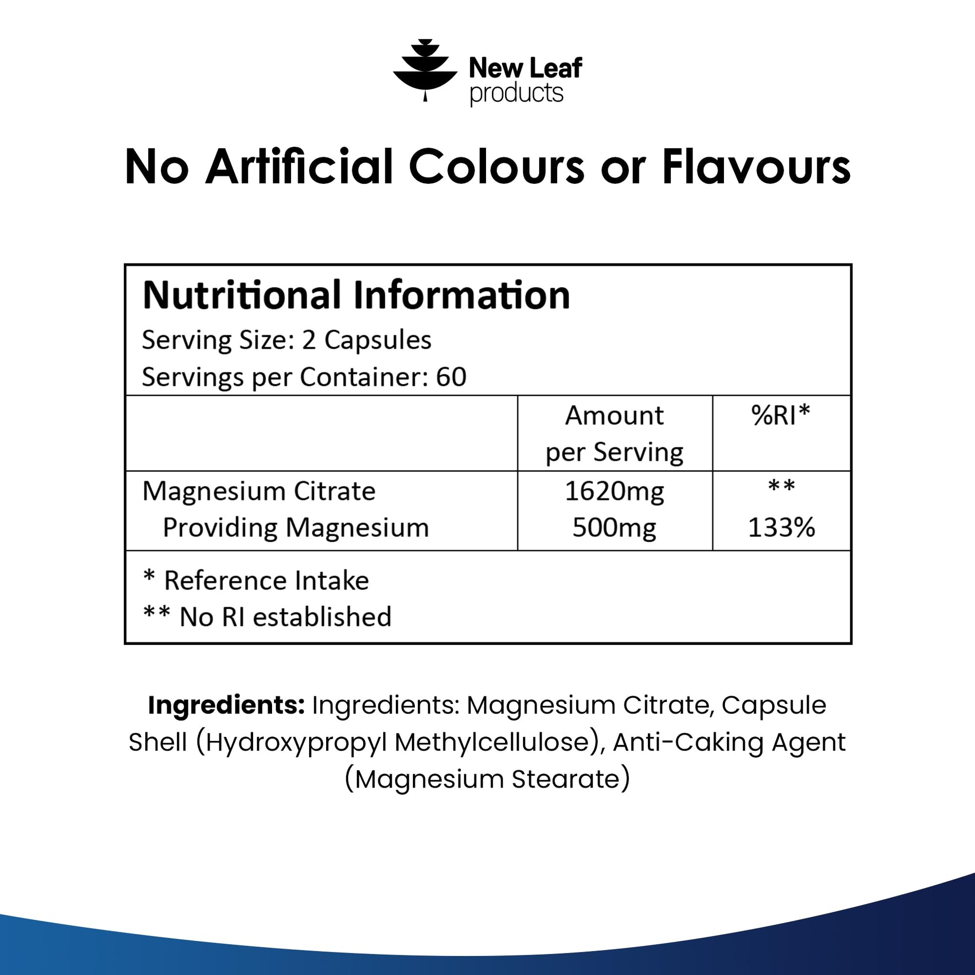 Magnesium Supplements 1620mg - Super Strength - Magnesium Citrate Capsules NEW LEAF PRODUCTS uk supplements