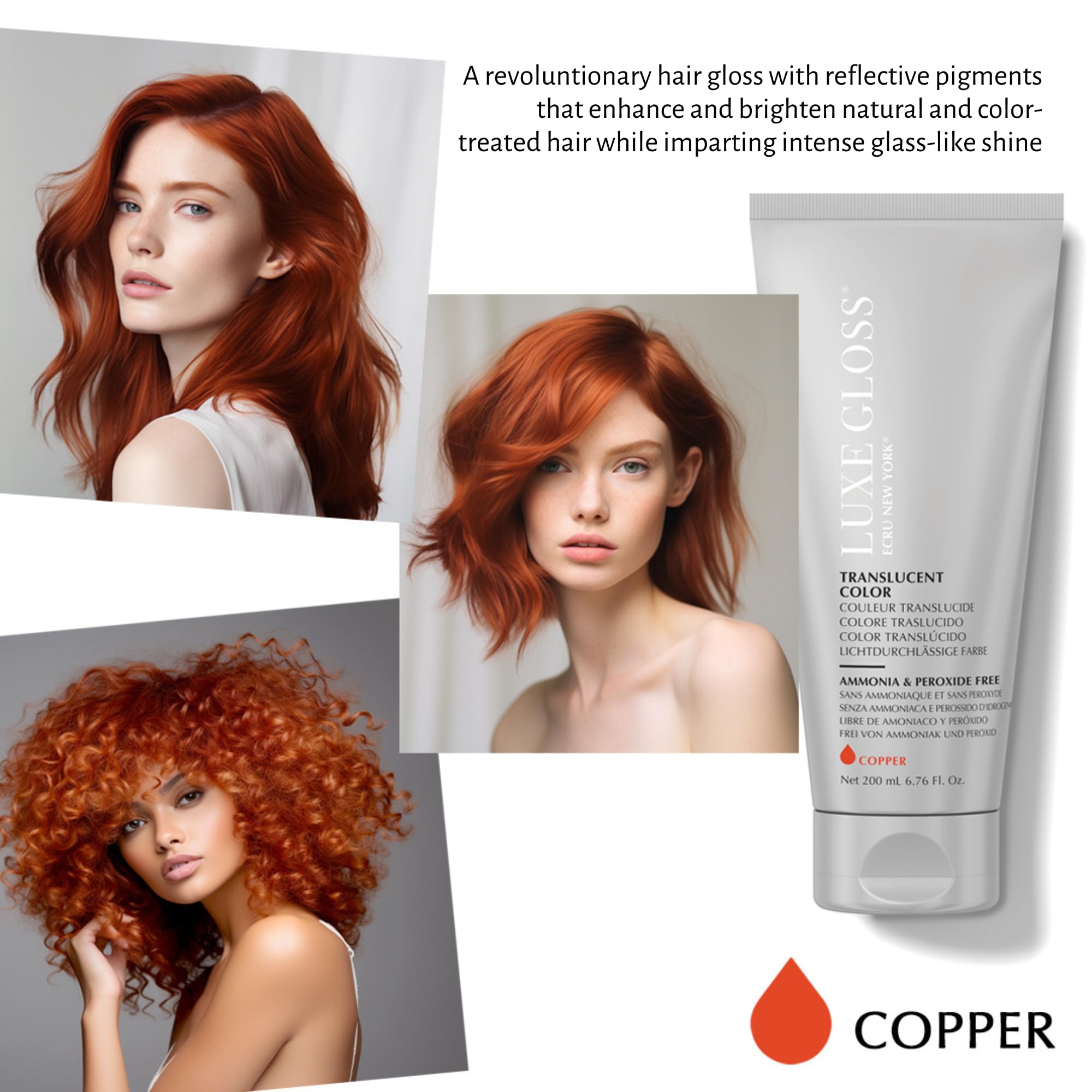 ECRU New York LUXE GLOSS Hair Gloss for Enhanced Color and Glass-Like Shine, Copper Ecru New York uk supplements