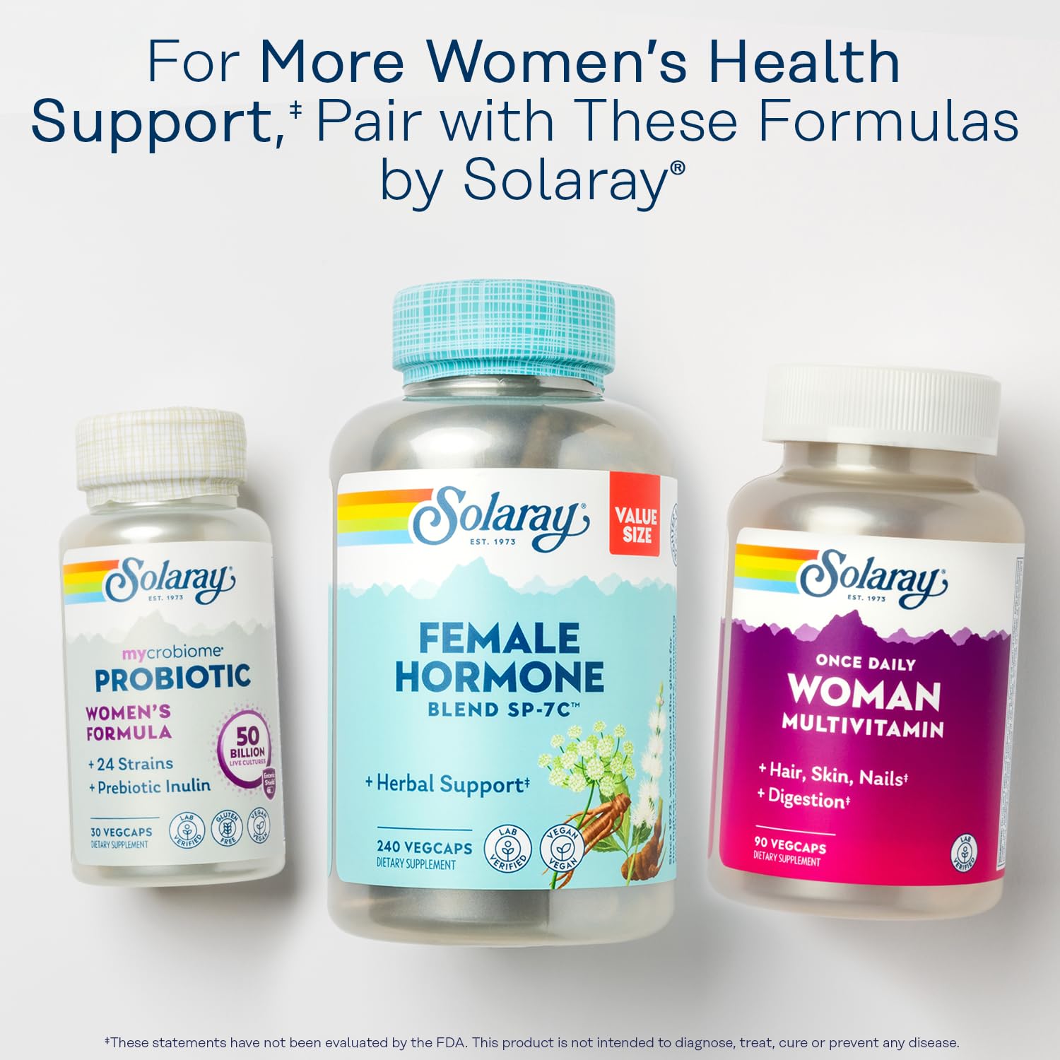 SOLARAY PhytoEstrogen Menopause Supplements with Wild Yam, Black Cohosh and Dong Quai - Phyto Estrogen Pills for Perimenopause and Menopause Support, Vegan, 60-Day Guarantee, 60 Servings, 240 VegCaps SOLARAY uk supplements