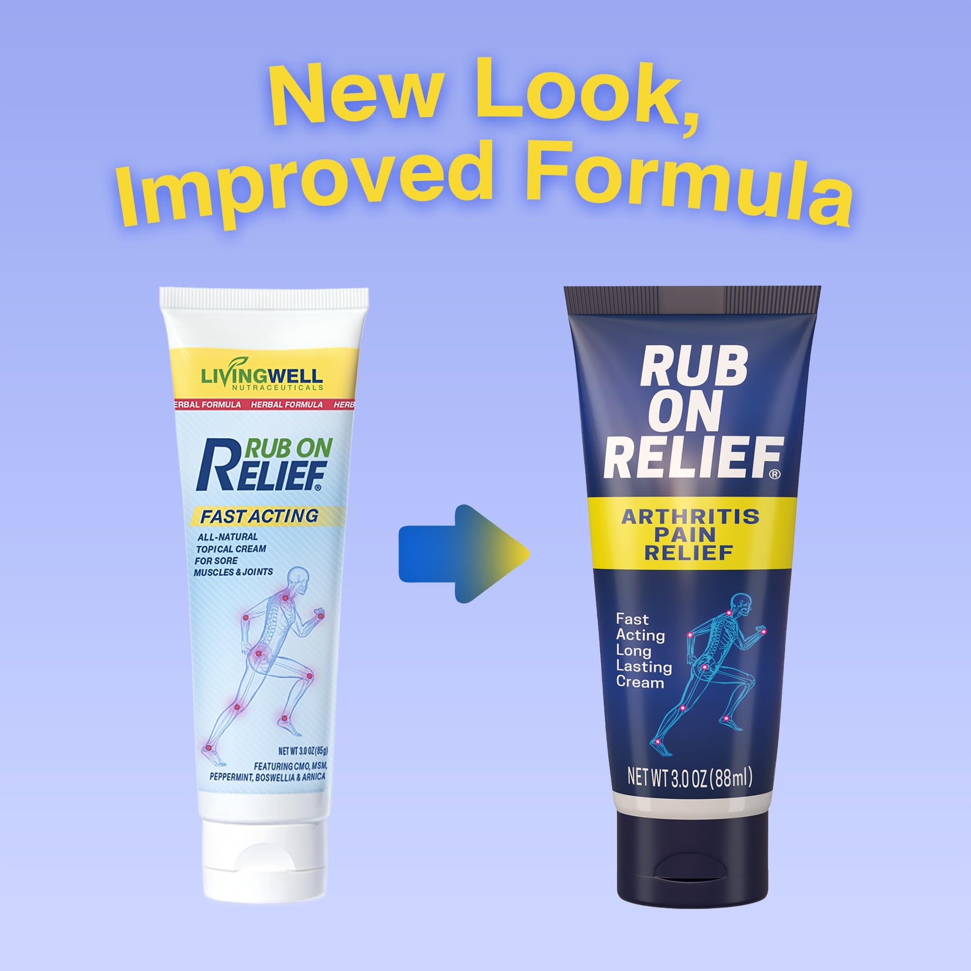 RUB ON RELIEF Arthritis Pain Relief Cream – 10-in-1 Non-Greasy Joints Pain Cream for Knees, Back, Neck, Hands, & Muscle Aches with Menthol, Camphor, Arnica, MSM & Turmeric Up to 8 Hours, 3oz (1 Pack) RUB ON RELIEF uk supplements