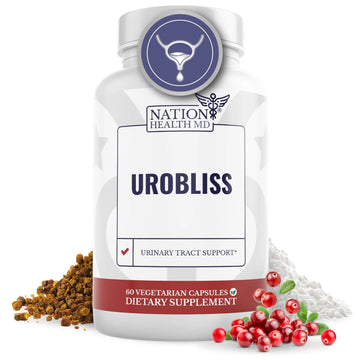NATION HEALTH MD UroBliss Formula for Urinary Tract Support - D Mannose 1000mg Capsules with Cranberry Extract for Feminine Care and UTI-Health, 60 Capsules NATION HEALTH MD uk supplements