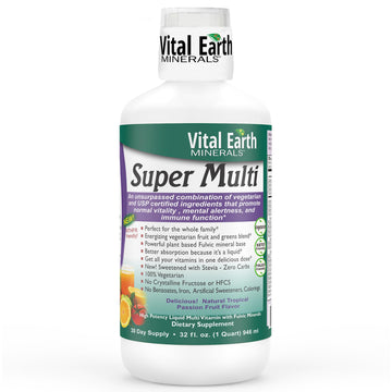 Vital Earth Minerals Super Multi – Liquid Multivitamins for Women, Men & Kids, Liquid Vitamins with Fulvic Acid for Better Absorption, MTHFR Support, 32 Oz + 1 Oz Cup Vital Earth Minerals uk supplements