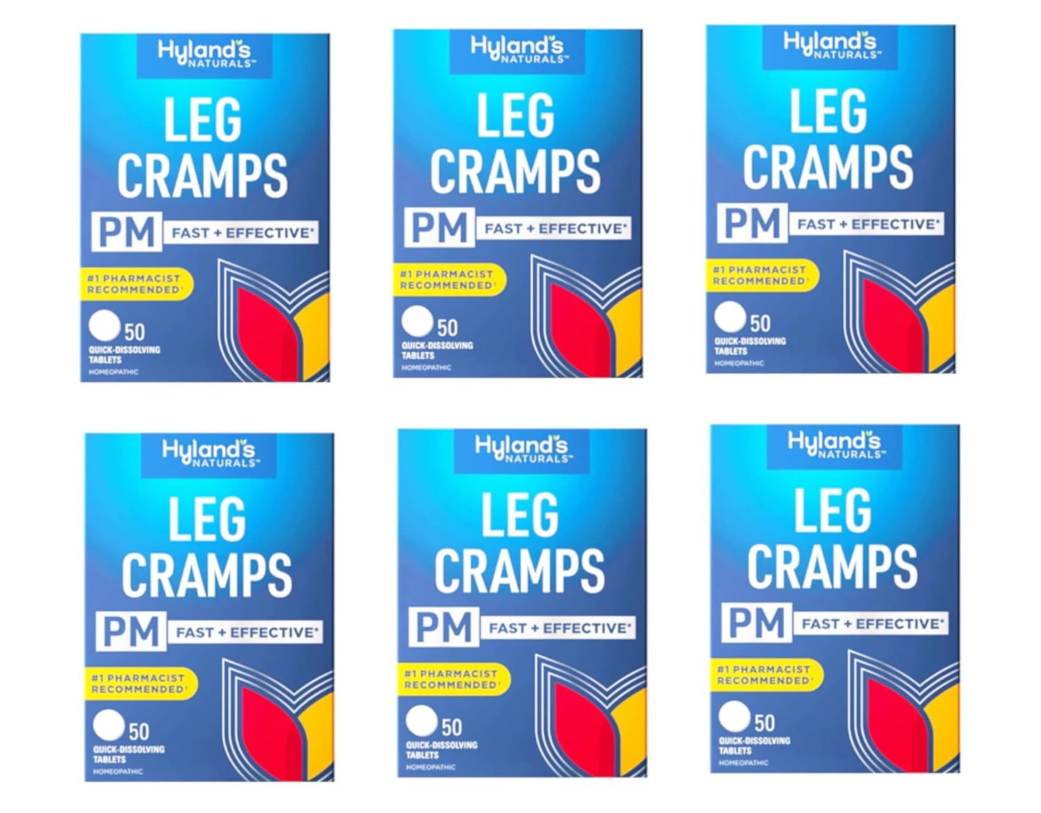 Hyland's Leg Cramps PM With Quinine Tablets 50 ea ( Pack of 6) Hyland's uk supplements