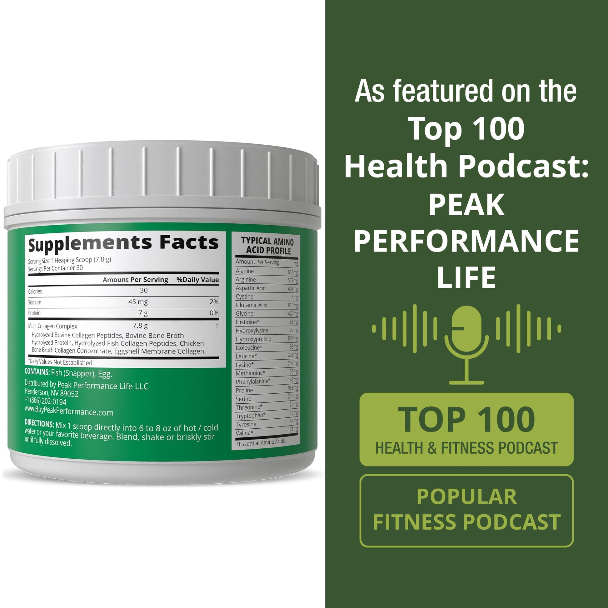 Peak Performance All 5 Multi-Collagen Protein Powder Peptides Multi-Collagen Contains All Types I, II, III,V, X. Keto, Paleo Friendly with Hydrolyzed Bovine, Marine, Chicken, Bone Broth Collagens Peak Performance uk supplements