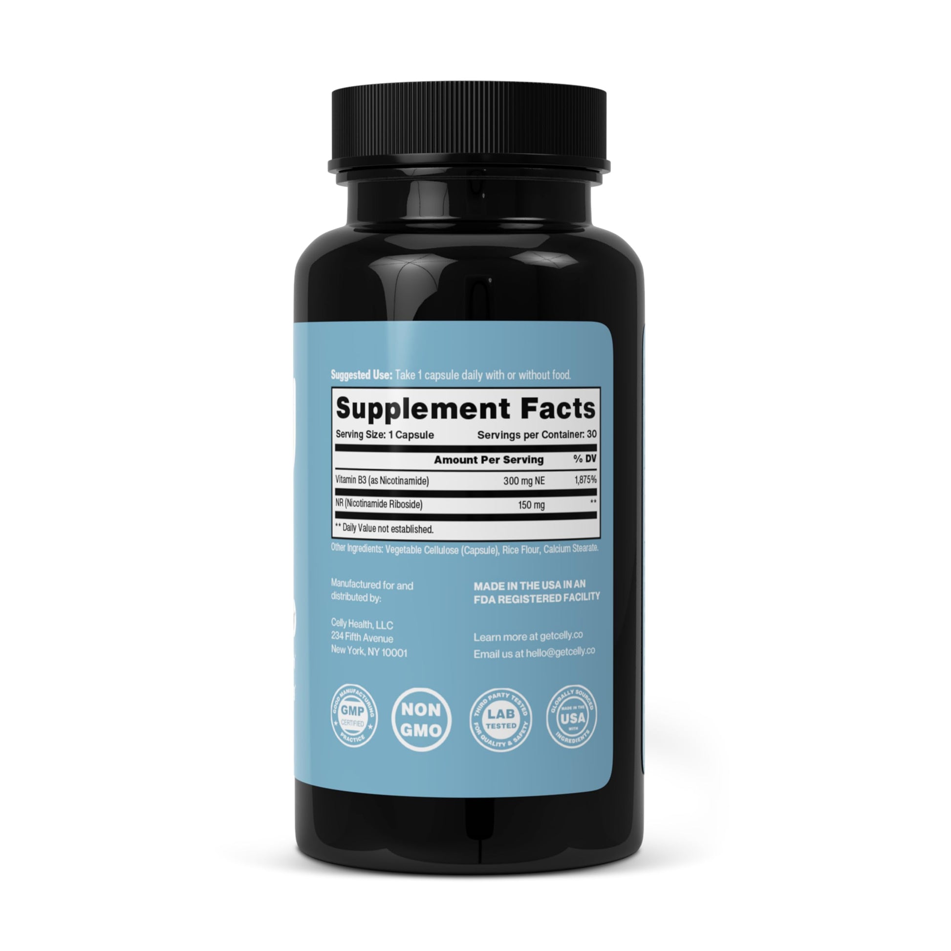 Celly NAD Booster | Longevity Supplement for Healthy Aging with NR (Nicotinamide Riboside) and Nicotinamide | Promotes Cell Function & Vitality | Non-GMO & 3rd Party Tested Celly uk supplements