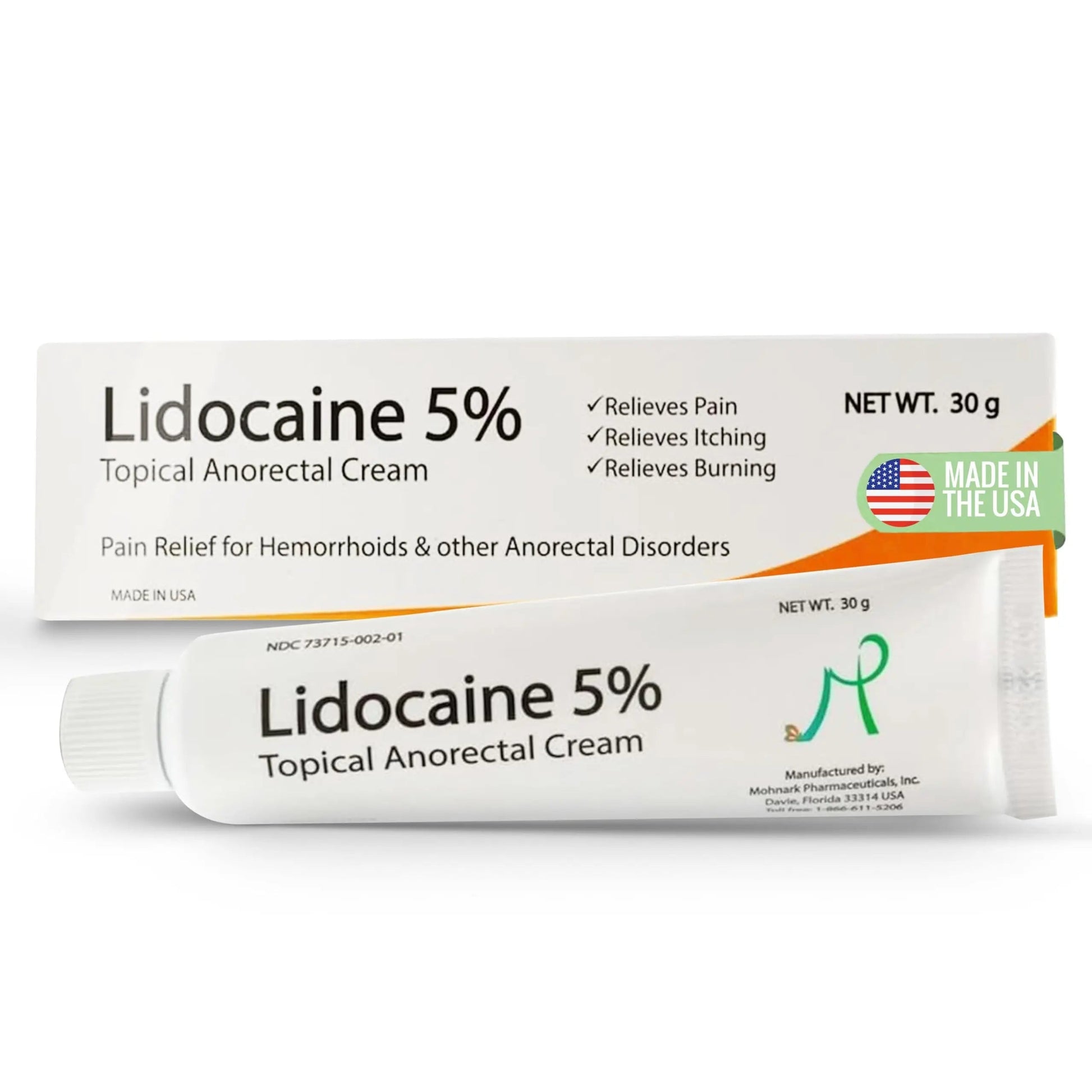 Mohnark Maximum Strength Lidocaine Hemorrhoid Treatment Cream for External and Internal Hemorrhoids Treatment Burn Itch Pain Relief Anal Cream Topical Anorectal Numbing Cream- 30 Gram Tube Made in USA MOHNARK uk supplements