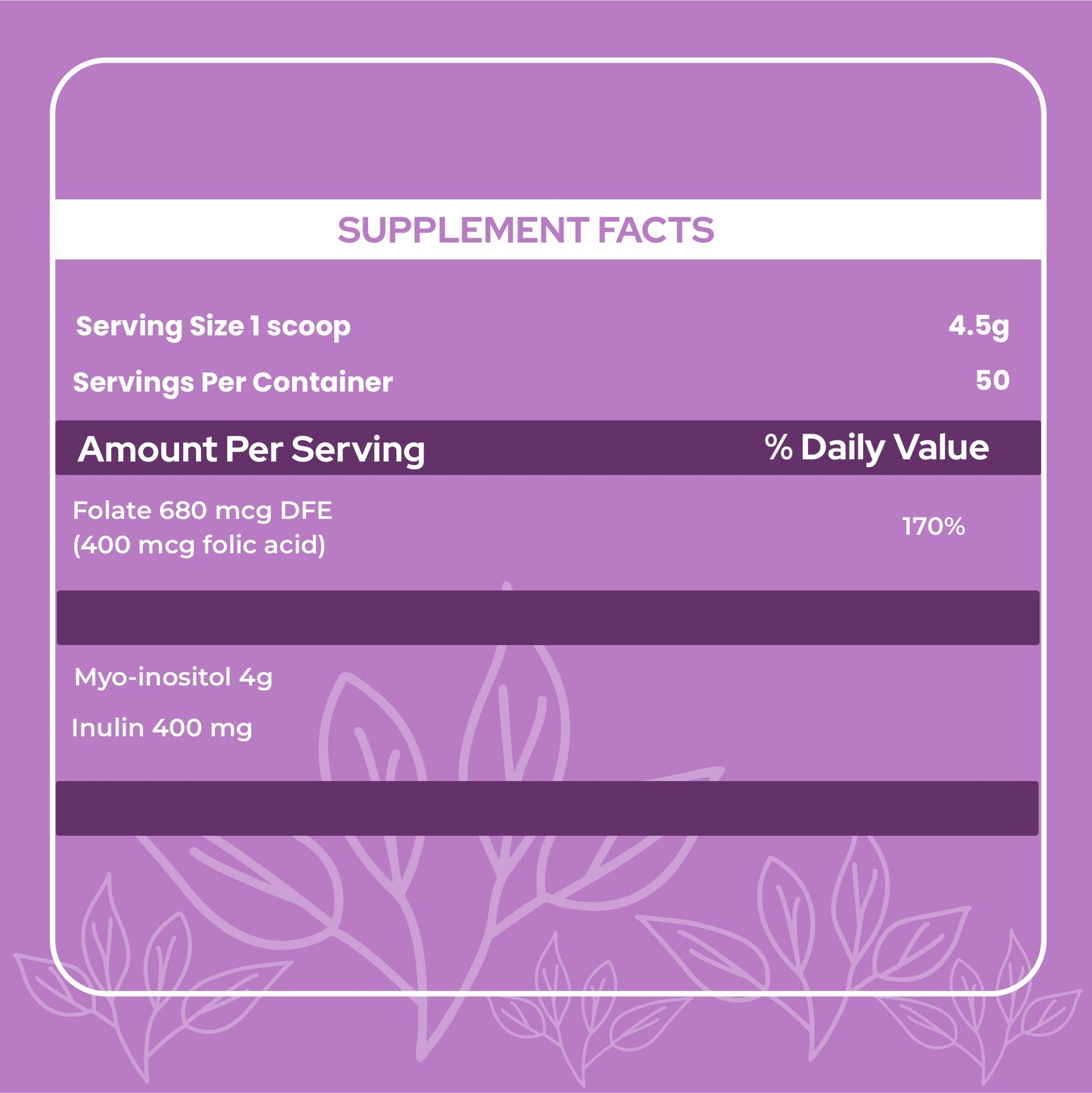 Holiherb 4g Myo Inositol + Folic Acid Holiherb uk supplements