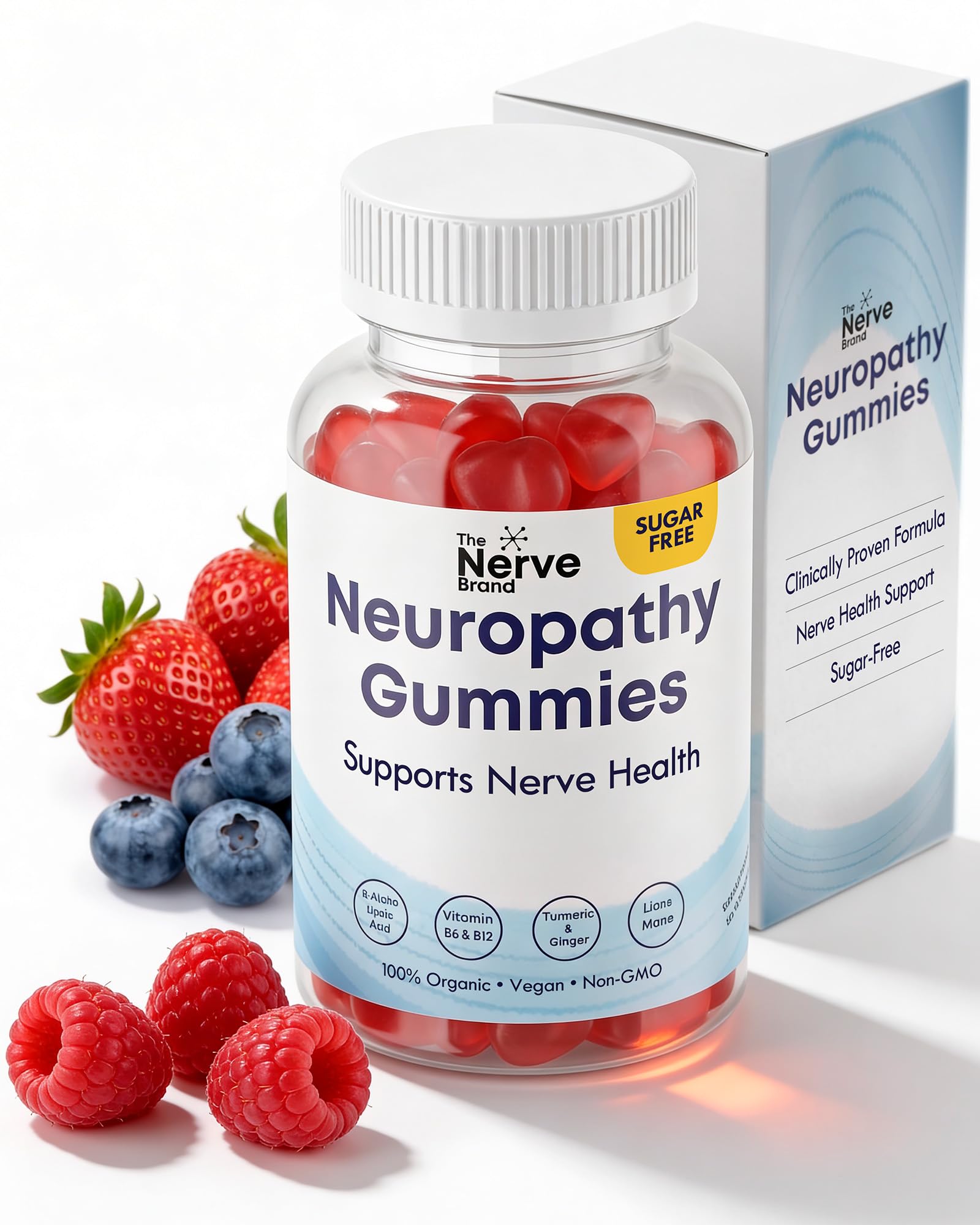 The Nerve Brand Neuropathy Support Gummies, 600 mg R Alpha Lipoic Acid Gummies with B1 B6 B12 and Lion’s Mane, Sugar Free Daily Nerve Health Supplement, 30 Day Supply The Nerve Brand uk supplements