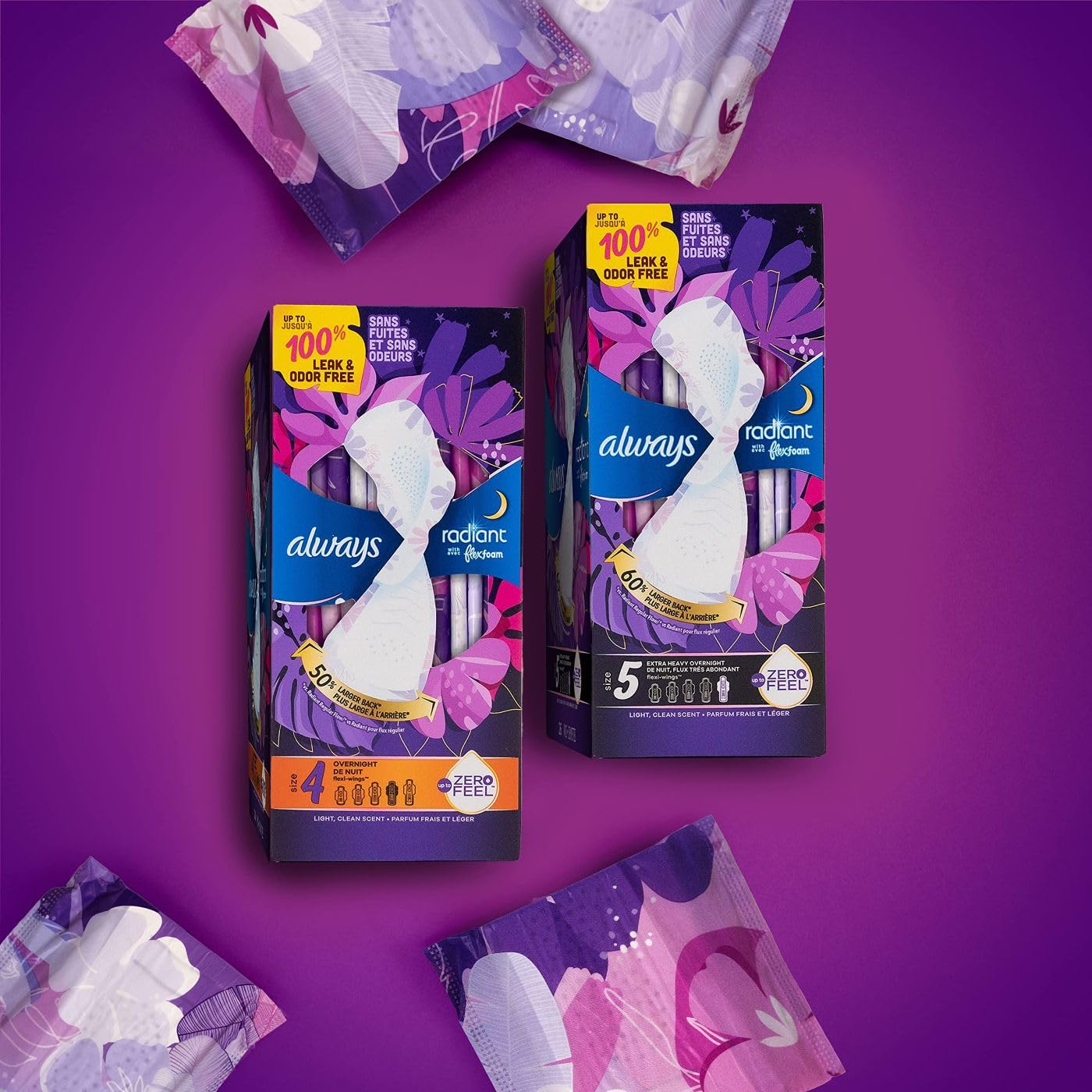 Always Radiant Feminine Pads for Women, Size 4 Overnight Pads Always uk supplements