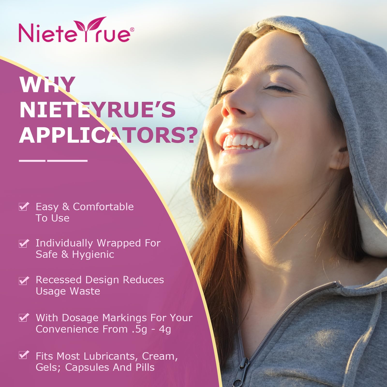 Nieteyrue Plastic Vaginial Cream Applicators (60 Packs) 2024 New Dosage Markings Individually Nieteyrue uk supplements