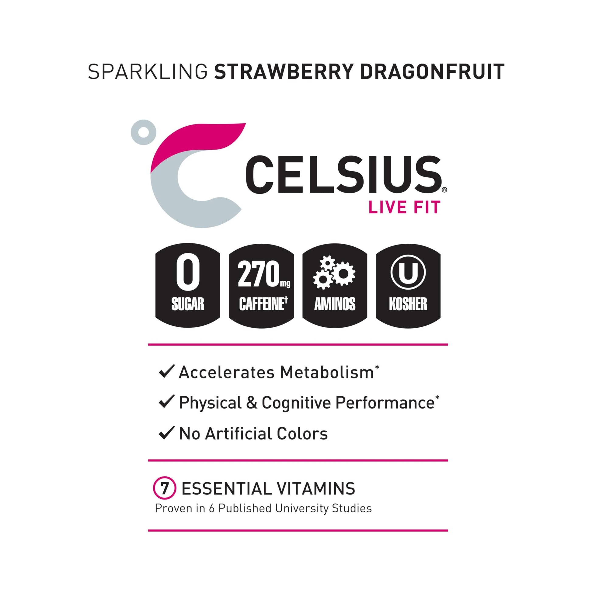 CELSIUS ESSENTIALS, Sparkling Dragonberry, Performance Energy Drink 16 Fl Oz CELSIUS uk supplements