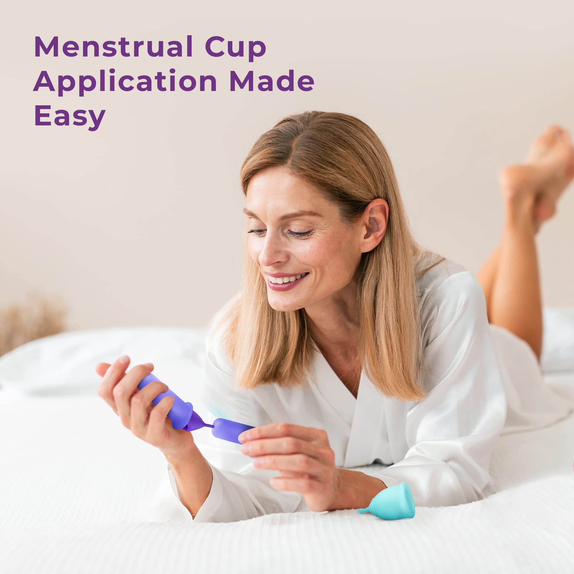 Ecoblossom Menstrual Cup Applicator Tool - Comfortable & Easy Insertion - Compatible EcoBlossom uk supplements