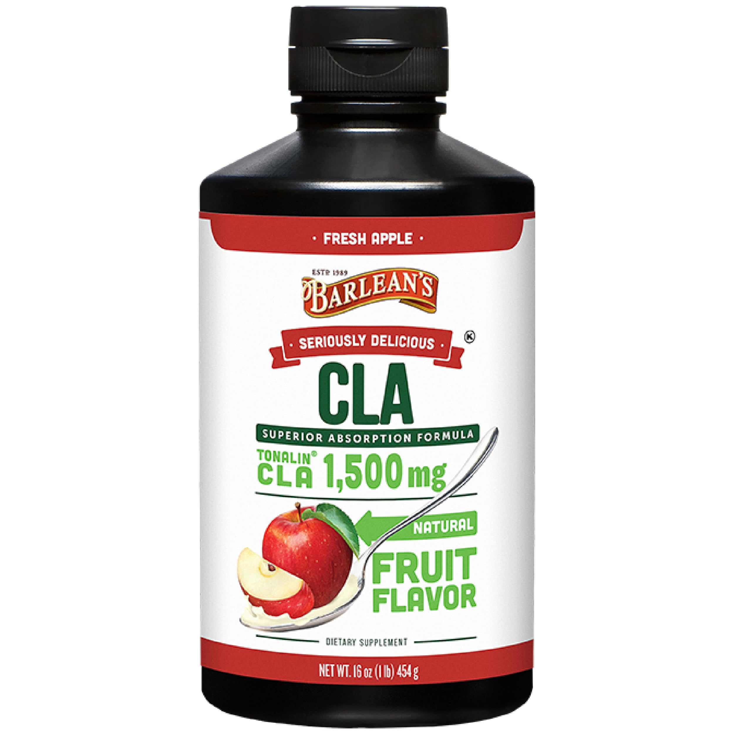 Barlean's Fresh Apple with 1,500 mg of Tonalin CLA - Gluten-Free, Vegan, Kosher Barlean's uk supplements