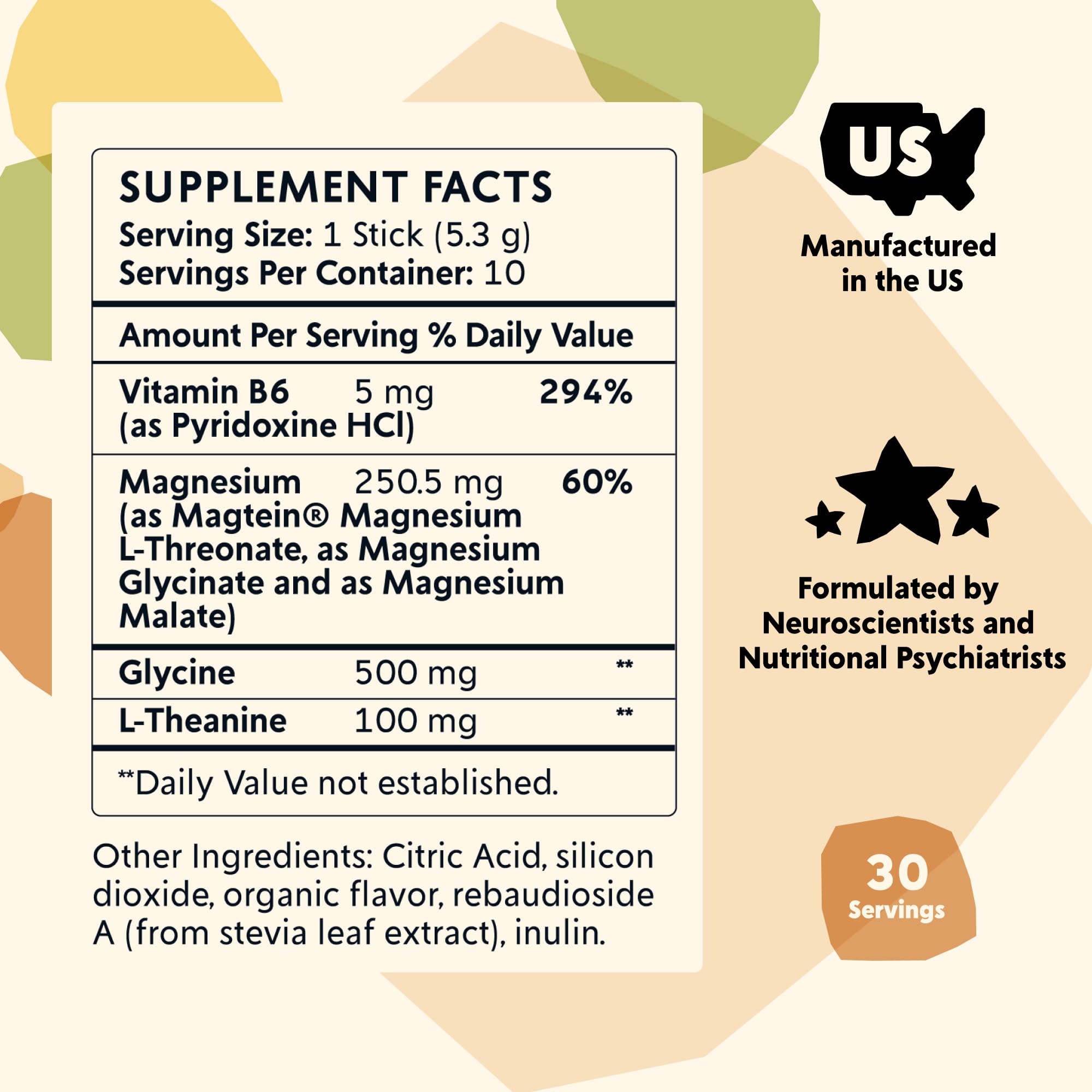 PYM Mood Magnesium Powder Packets (10-Servings) Magnesium Glycinate, L-Threonate & Malate Powder | Aid & Mood Support Supplement for Stress PYM Health uk supplements