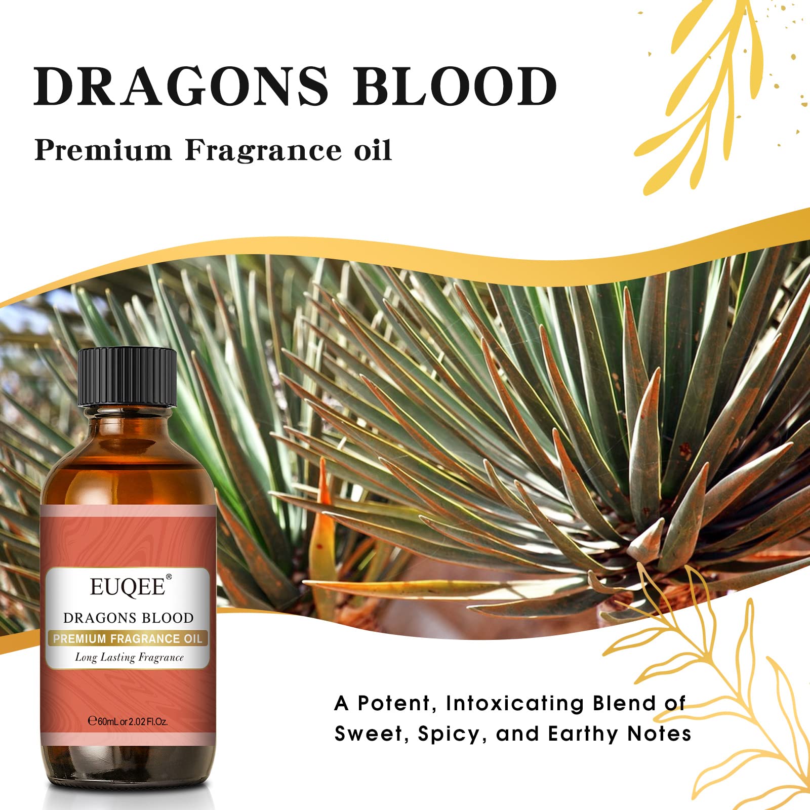 EUQEE Dragons Blood Fragrance Oils, 60ml Scent Essential Oils with Glass Dropper for Diffusers EUQEE uk supplements