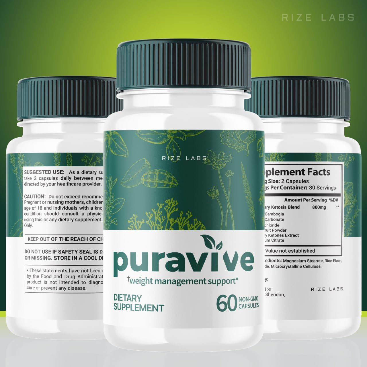 (5 Pack) Puravive Weight Health Pills, Puravive Exotic Rice Capsules Reviews, Purevive Weight rize labs uk supplements