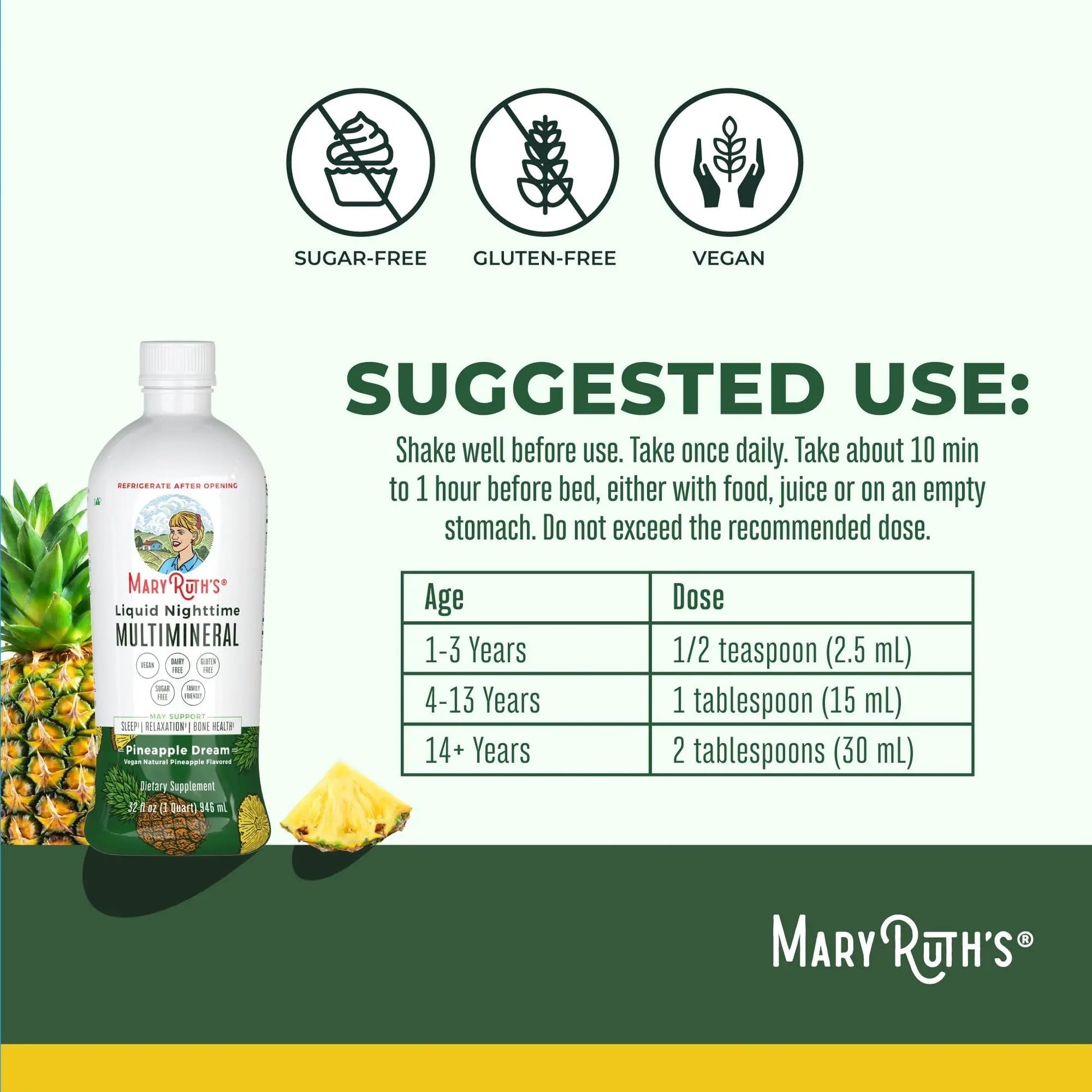 MaryRuth's Multivitamin Gummies for Women (Cherry & Raspberry) & Liquid Nighttime Multimineral (Pineapple) | Clean Label Project Verified MARYRUTH'S uk supplements