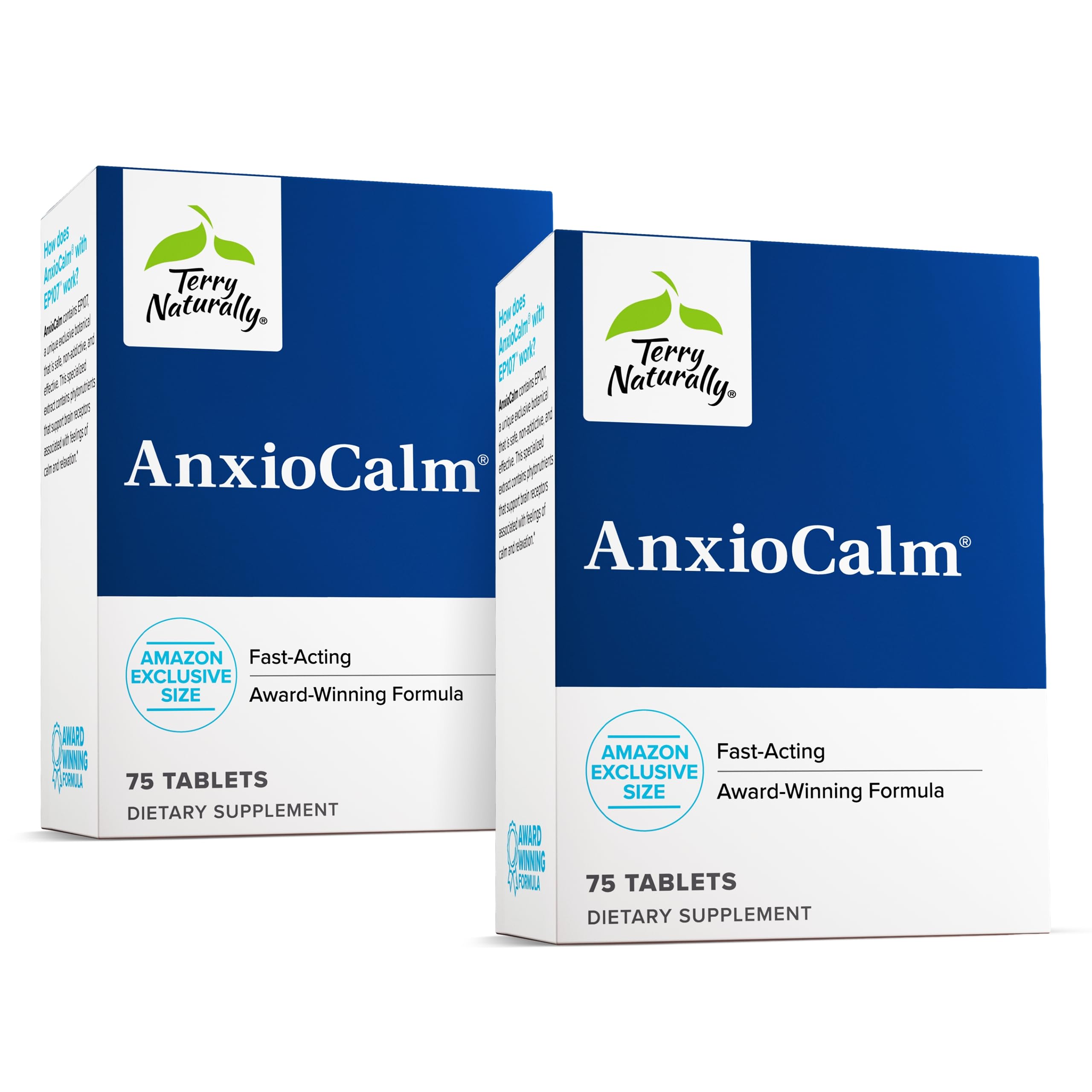 Terry Naturally AnxioCalm - Calming Support Supplement - Supports Against Occasional Tension & Aids Calm Feelings with Narrow-Leaved Coneflower - Non-Drowsy Supplement - 75 Tablets Terry Naturally uk supplements