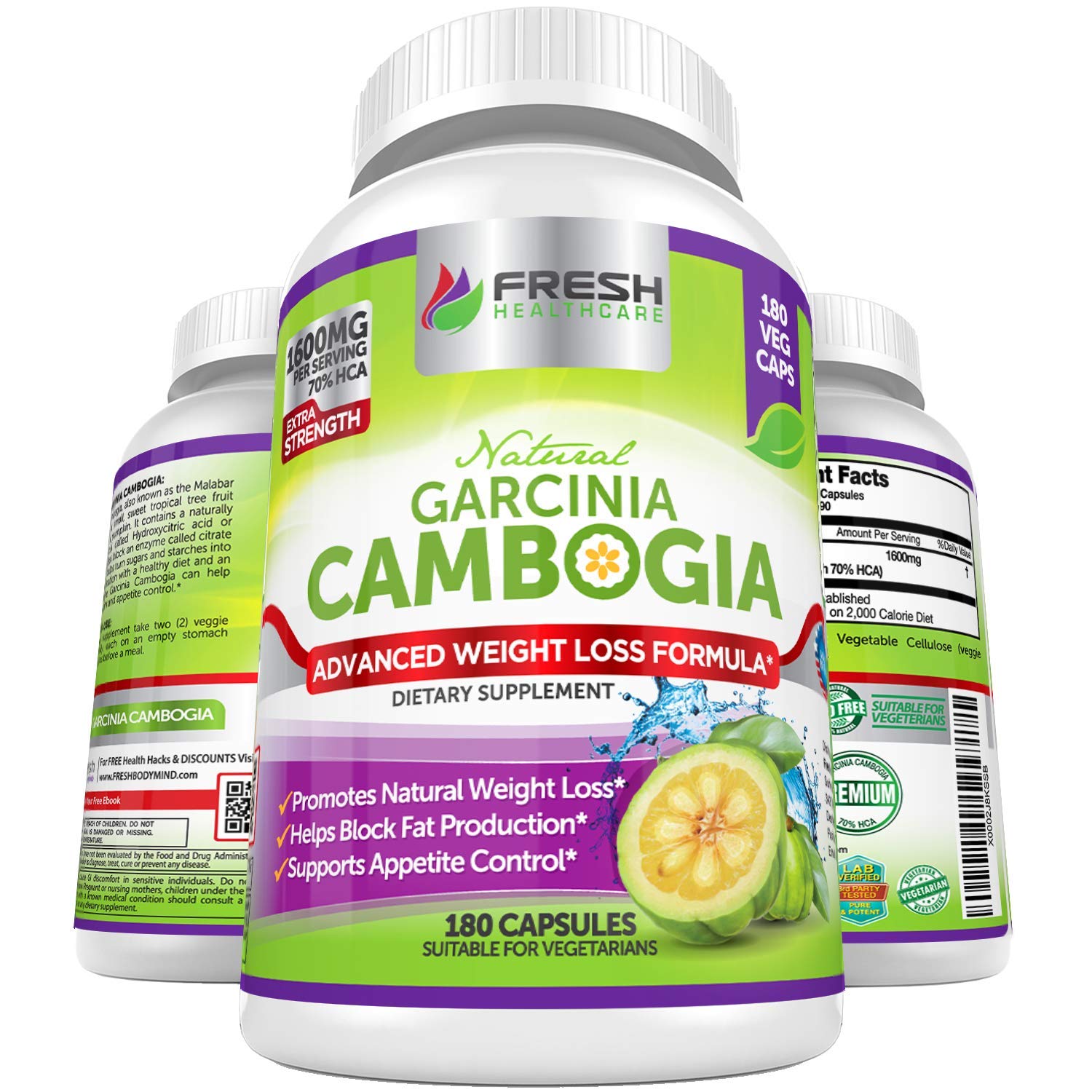 Fresh Healthcare 100% Pure Garcinia Cambogia Extract - All Natural Appetite Suppressant FRESH HEALTHCARE uk supplements