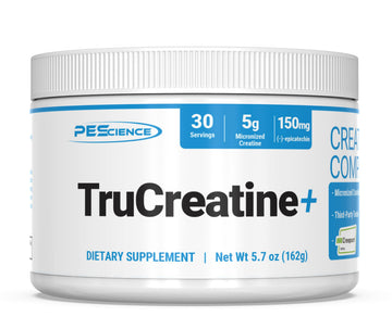 PEScience TruCreatine+ Creatine Monohydrate Powder Plus Epicatechin, Micronized Creapure Creatine for Women & Men, Supports Muscle Growth, Strength & Recovery, Cognition, 30 Servings, Unflavored PEScience uk supplements